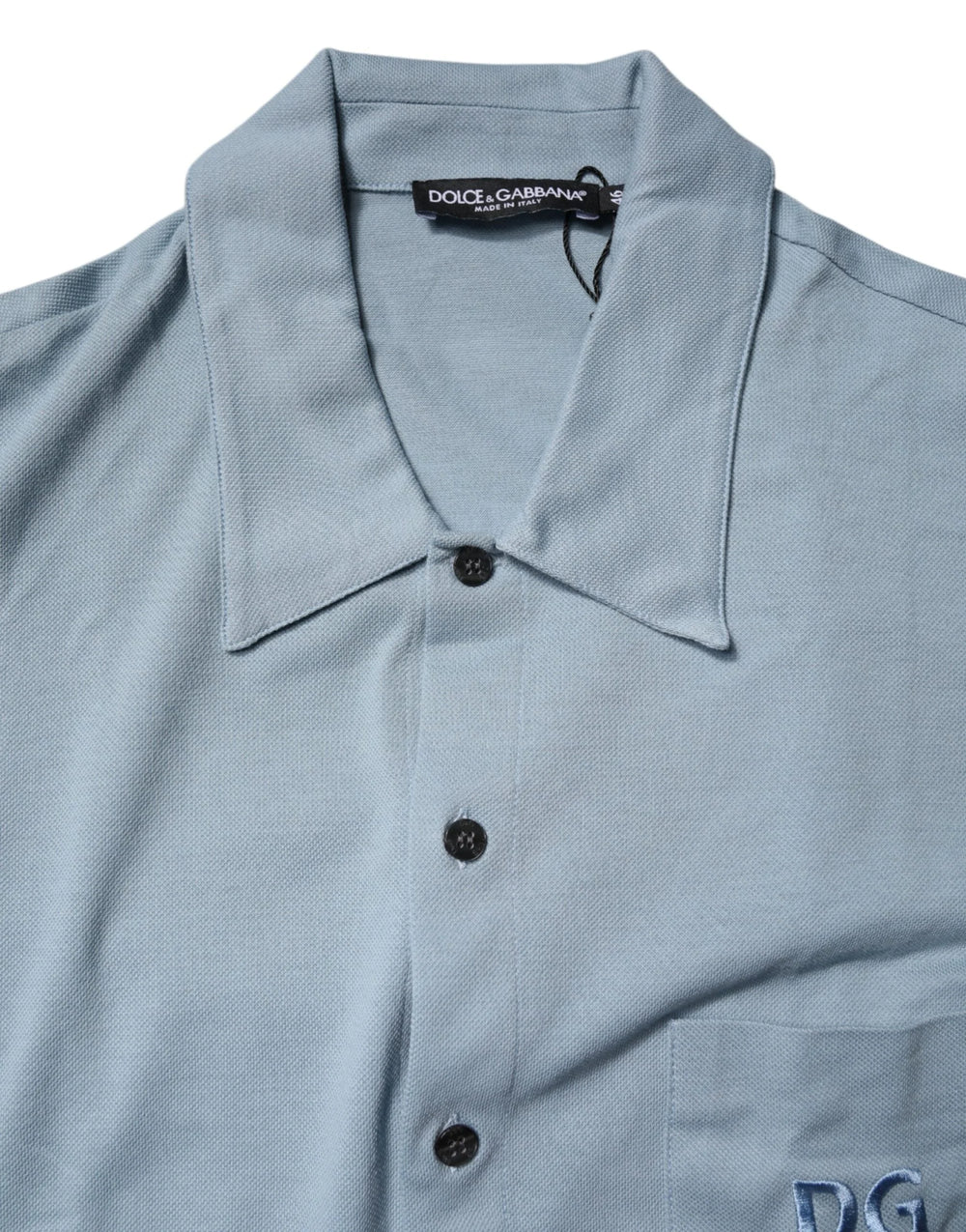 Dolce & Gabbana Blue Cotton Button Down Casual Men Polo Shirt - IT46 | S - Shirts