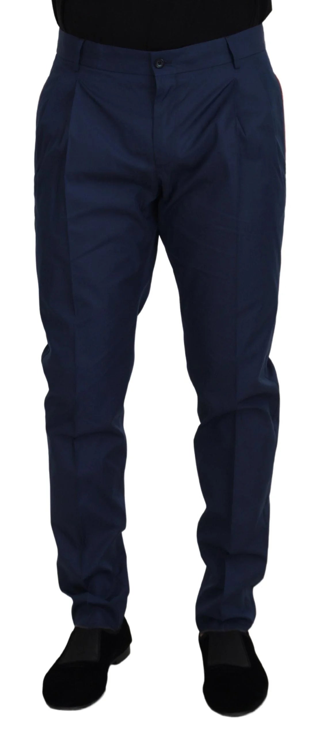 Dolce & Gabbana Blue Cotton Chino Formal Pants - Chinos