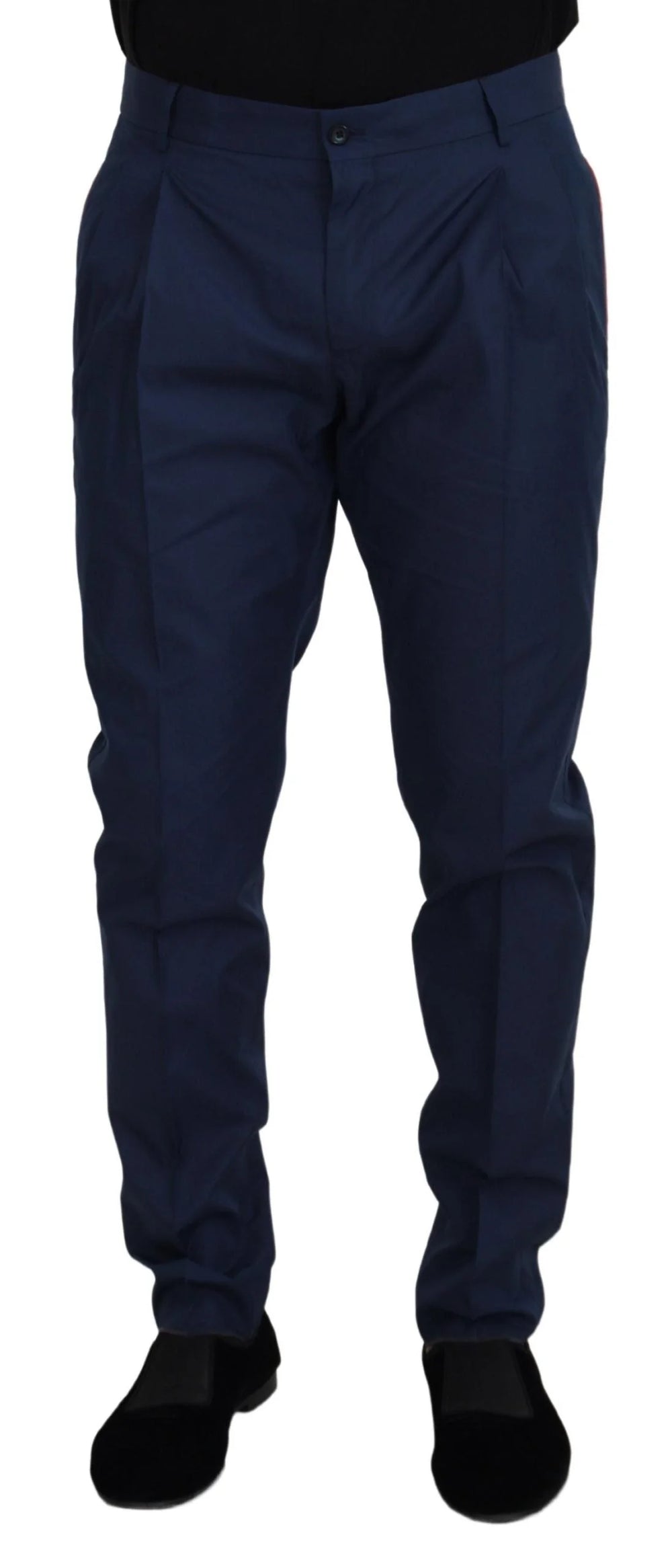 Dolce & Gabbana Blue Cotton Chino Formal Pants - Chinos