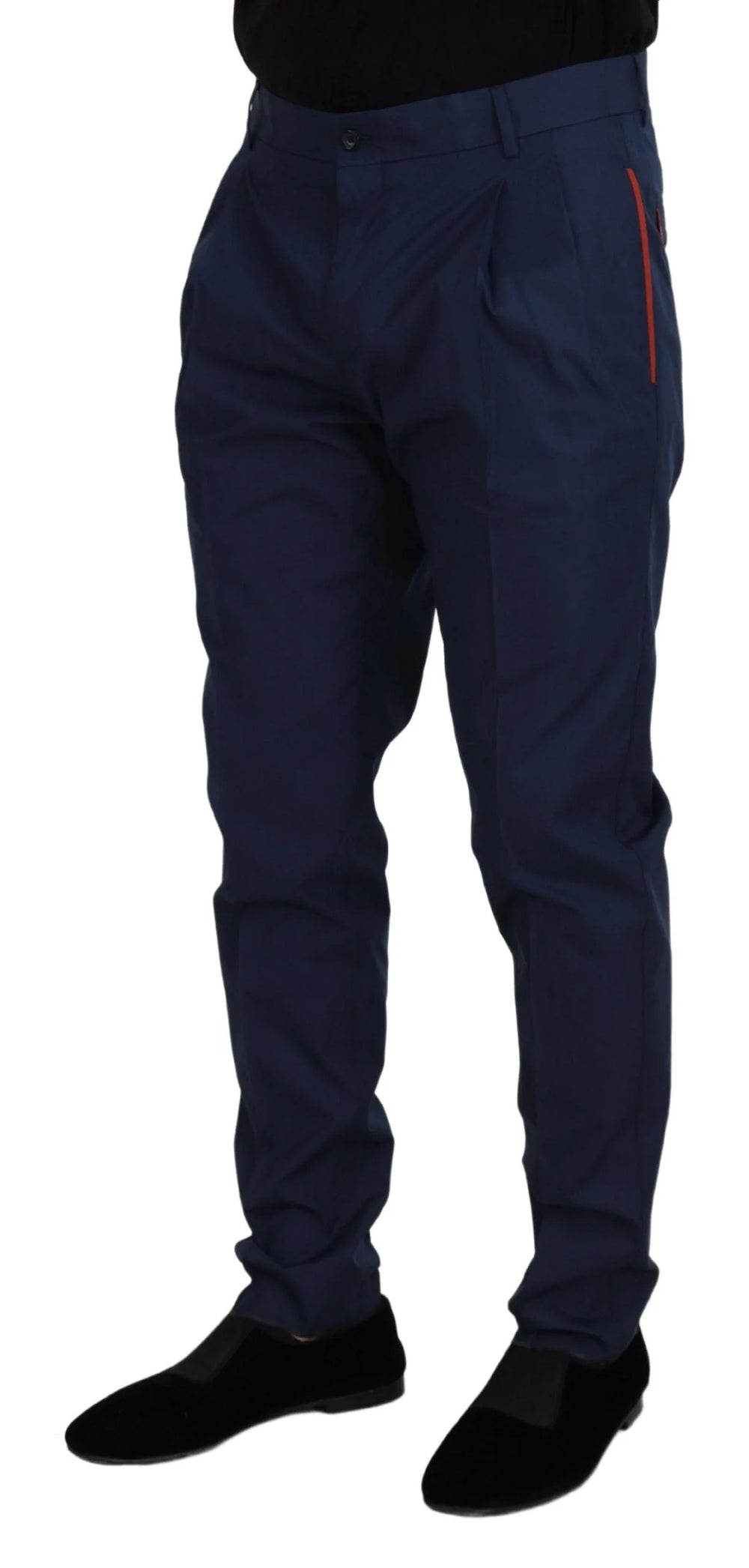Dolce & Gabbana Blue Cotton Chino Formal Pants - Chinos