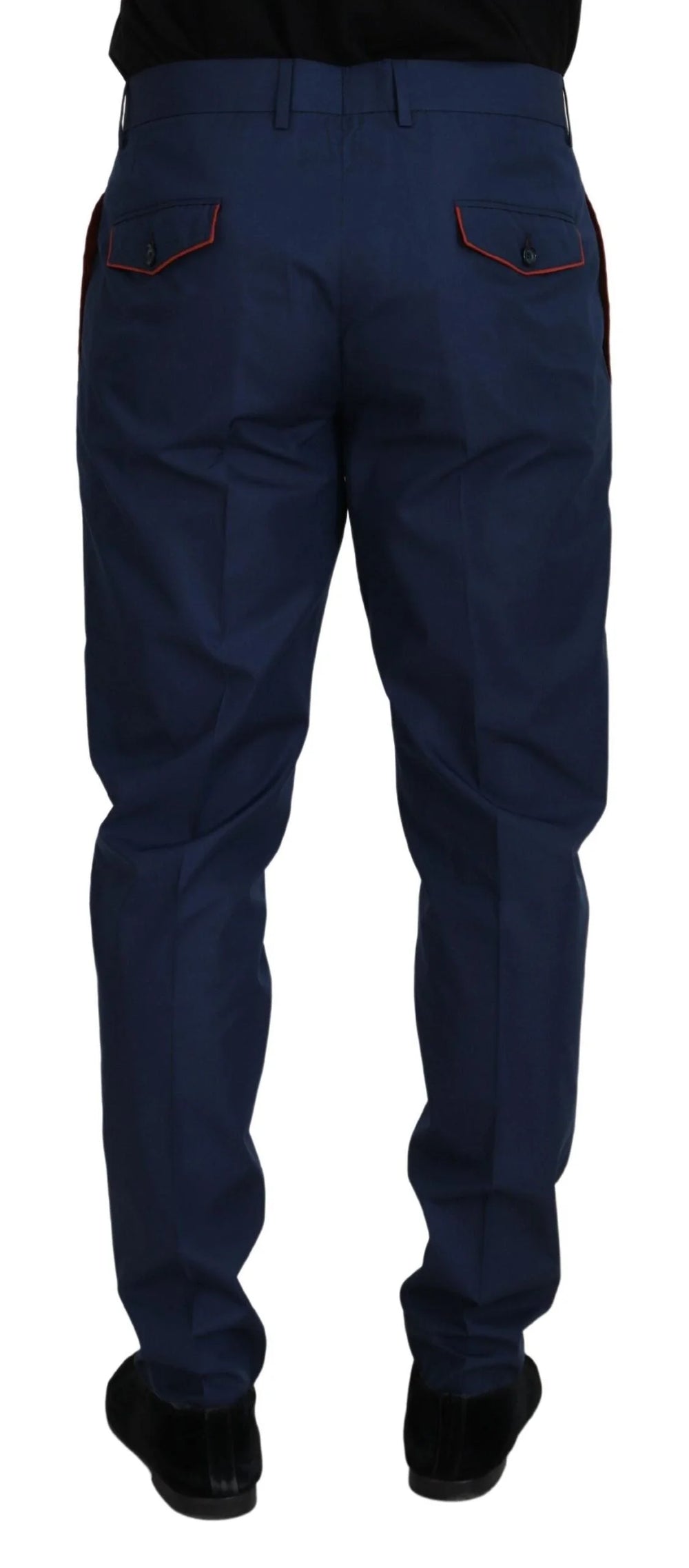 Dolce & Gabbana Blue Cotton Chino Formal Pants - Chinos