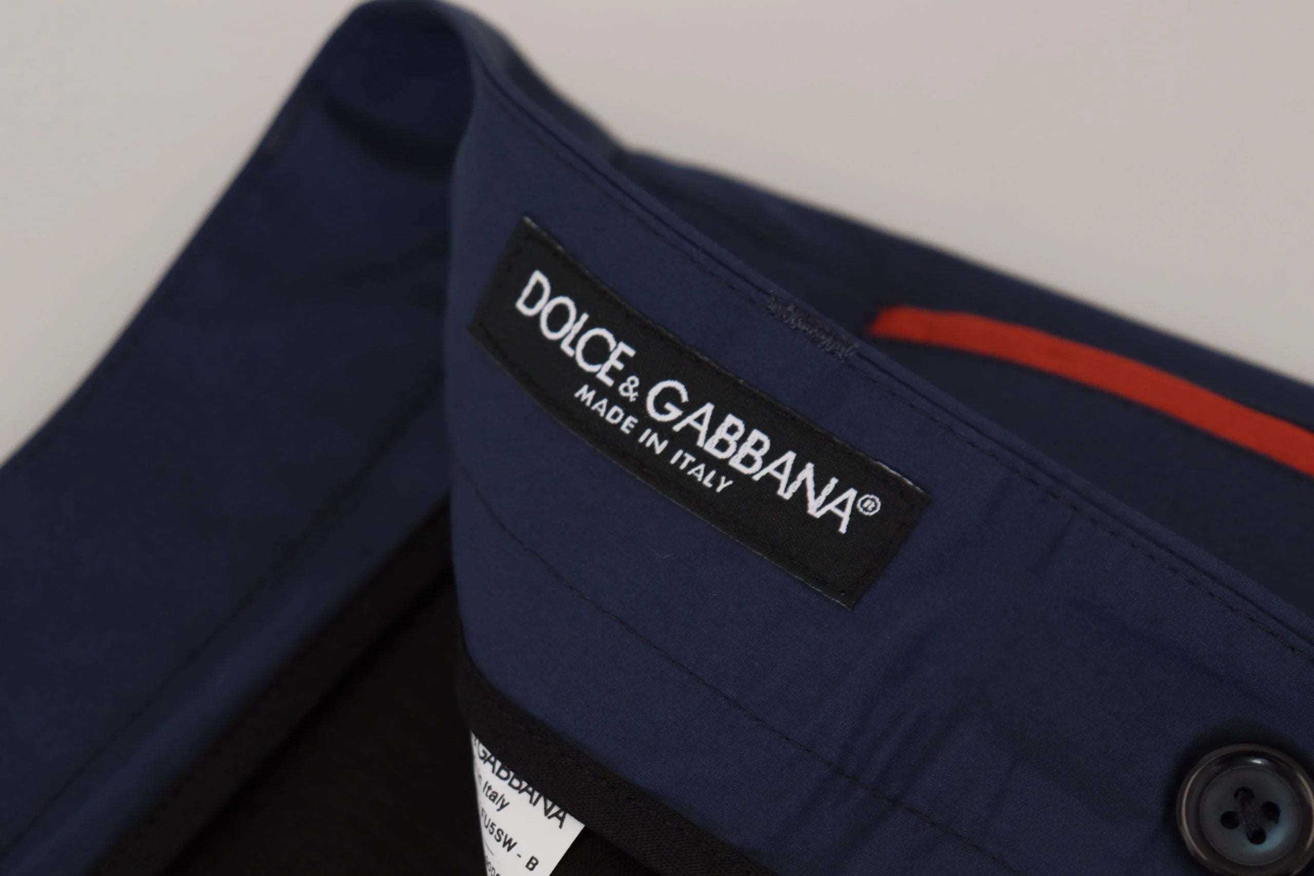 Dolce & Gabbana Blue Cotton Chino Formal Pants - Chinos