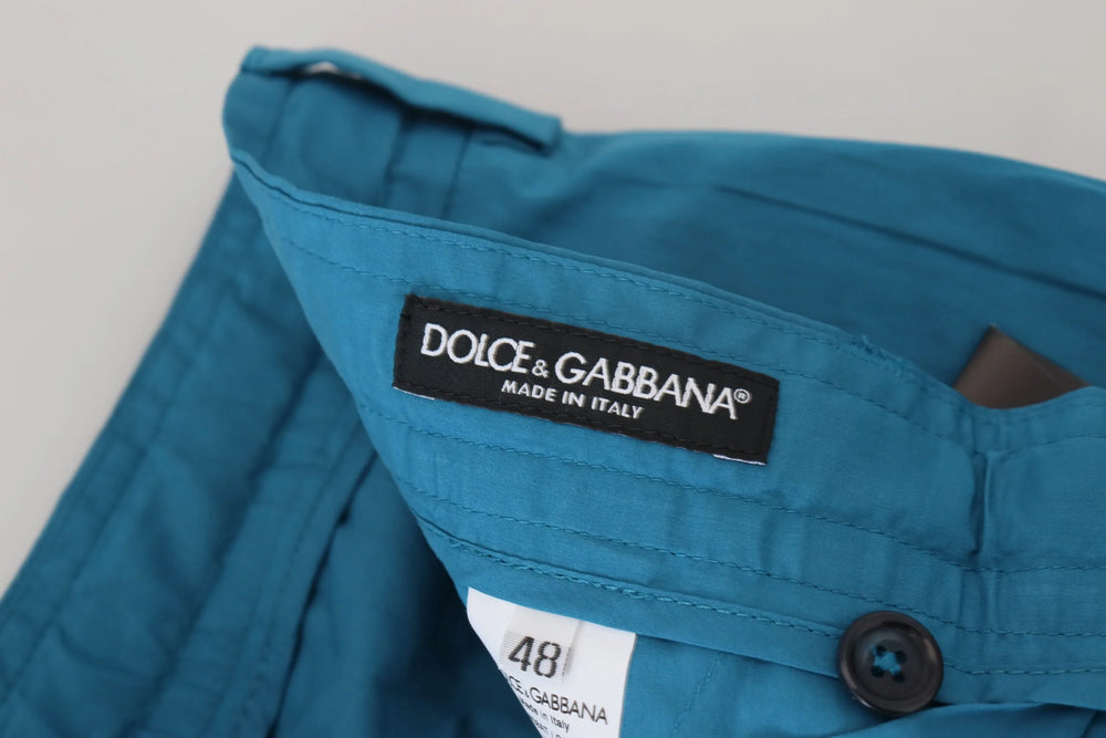 Dolce & Gabbana Blue Cotton Chinos Trousers Pants - Chinos