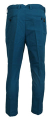 Dolce & Gabbana Blue Cotton Chinos Trousers Pants - Chinos