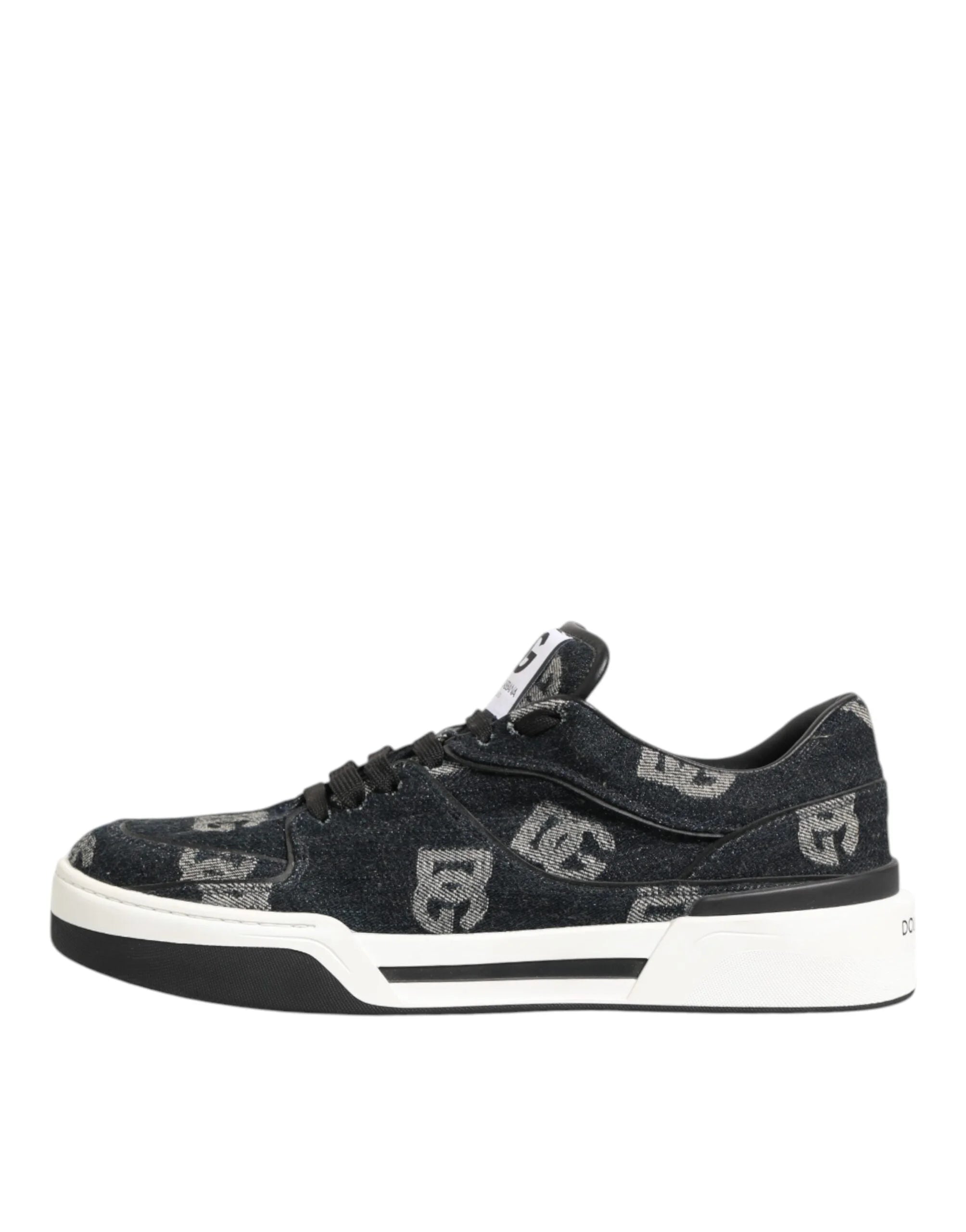 Dolce & Gabbana Blue Cotton Denim Logo Low Top Sneakers Shoes - EU44/US11 - Sneakers
