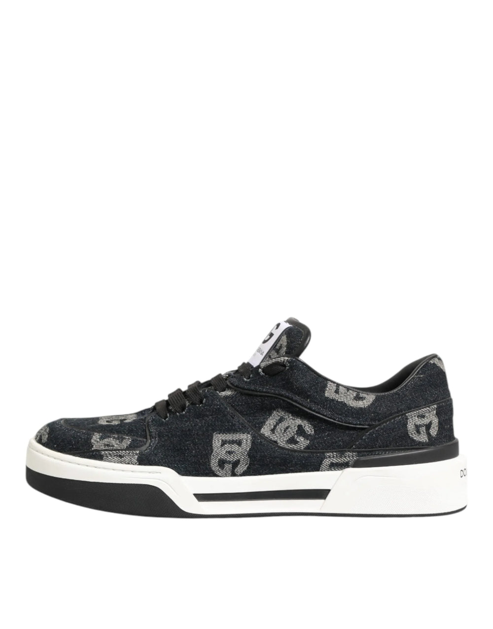 Dolce & Gabbana Blue Cotton Denim Logo Low Top Sneakers Shoes - EU44/US11 - Sneakers