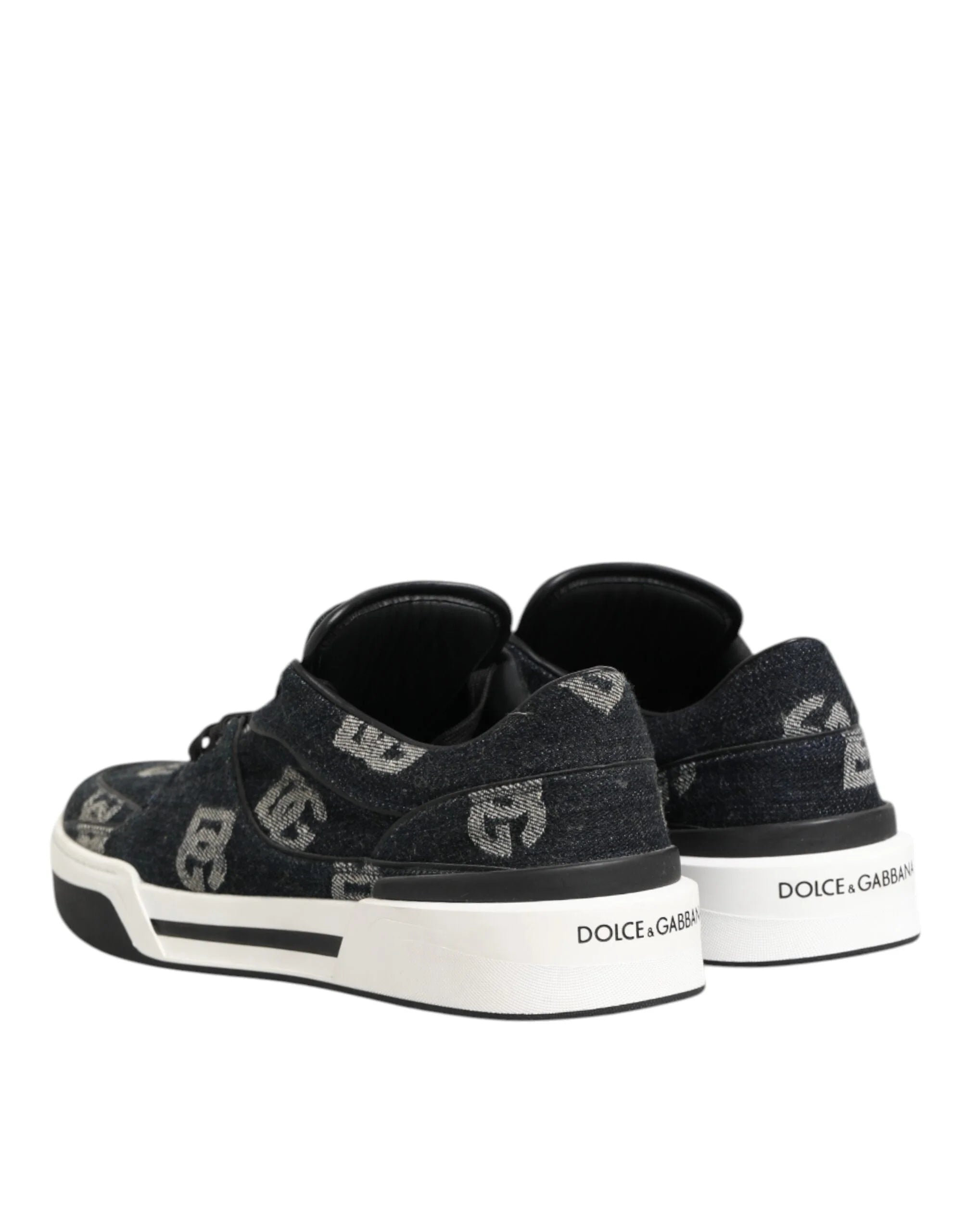 Dolce & Gabbana Blue Cotton Denim Logo Low Top Sneakers Shoes - EU44/US11 - Sneakers