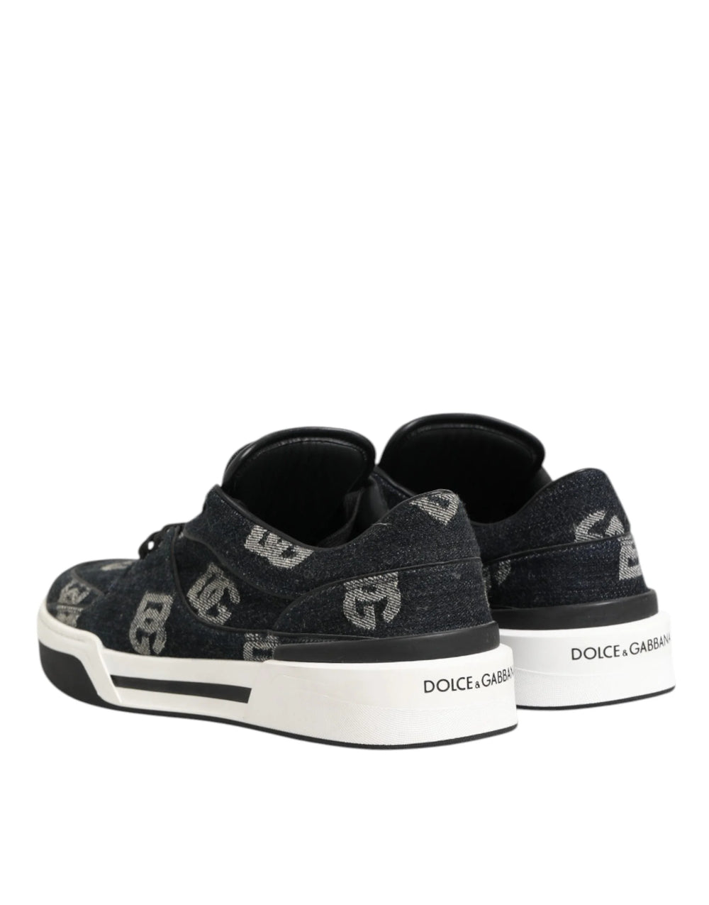 Dolce & Gabbana Blue Cotton Denim Logo Low Top Sneakers Shoes - EU44/US11 - Sneakers