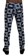 Dolce & Gabbana Blue Cotton DG Crown Skinny Denim Jeans - IT48 | M - Jeans