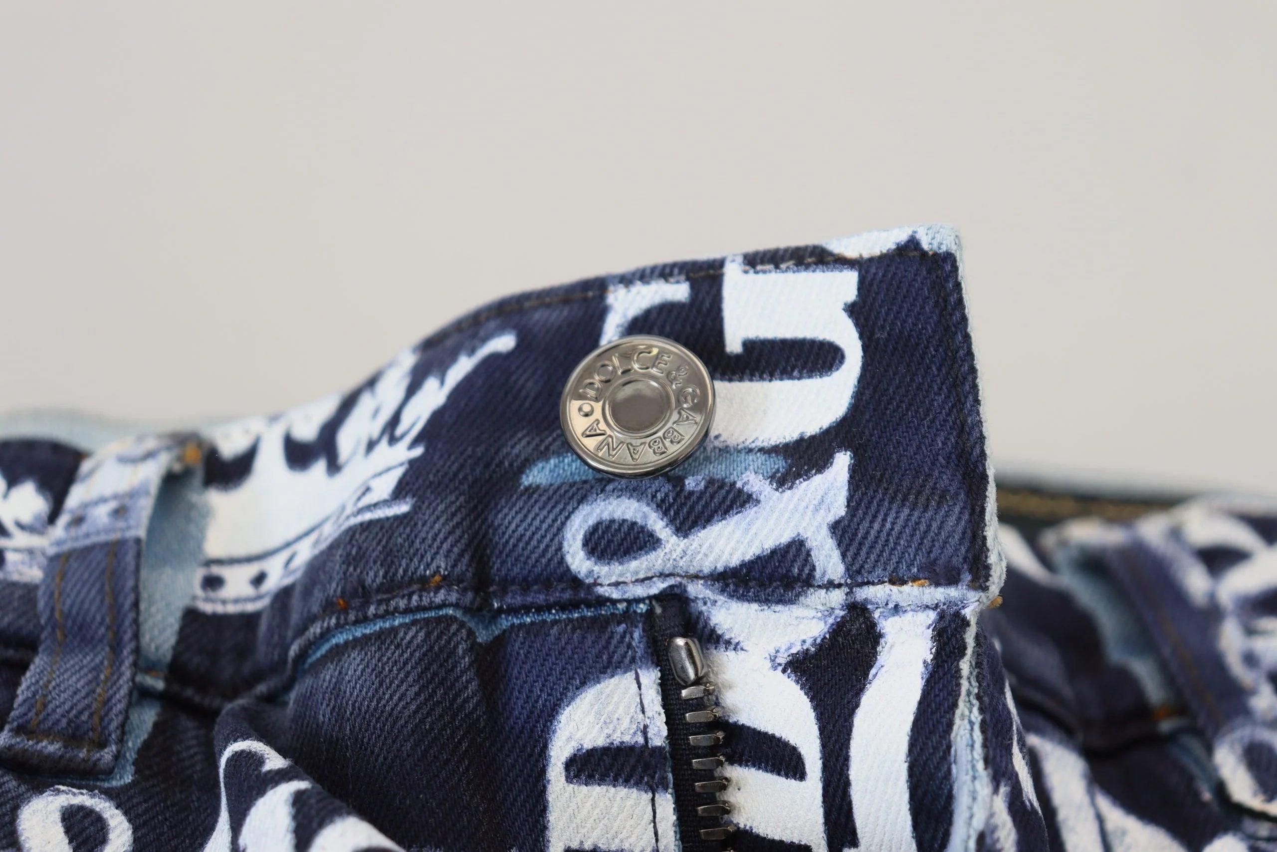 Dolce & Gabbana Blue Cotton DG Crown Skinny Denim Jeans - IT48 | M - Jeans