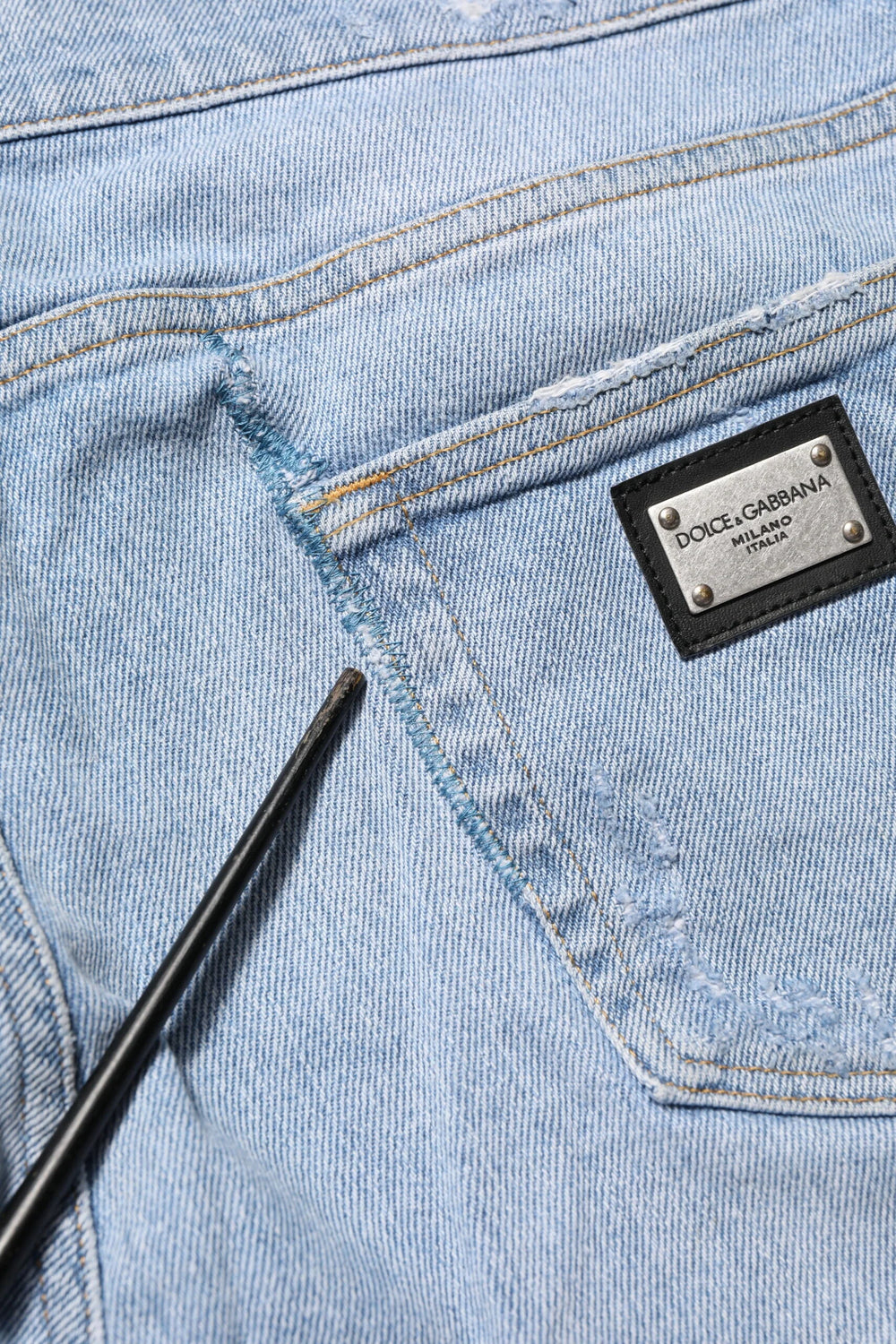 Dolce & Gabbana Blue Cotton Distressed Slim Fit Denim Jeans - IT52 | XL - Jeans