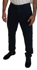 Dolce & Gabbana Blue Cotton Dress Formal Men Pants - IT52 | L - Chinos