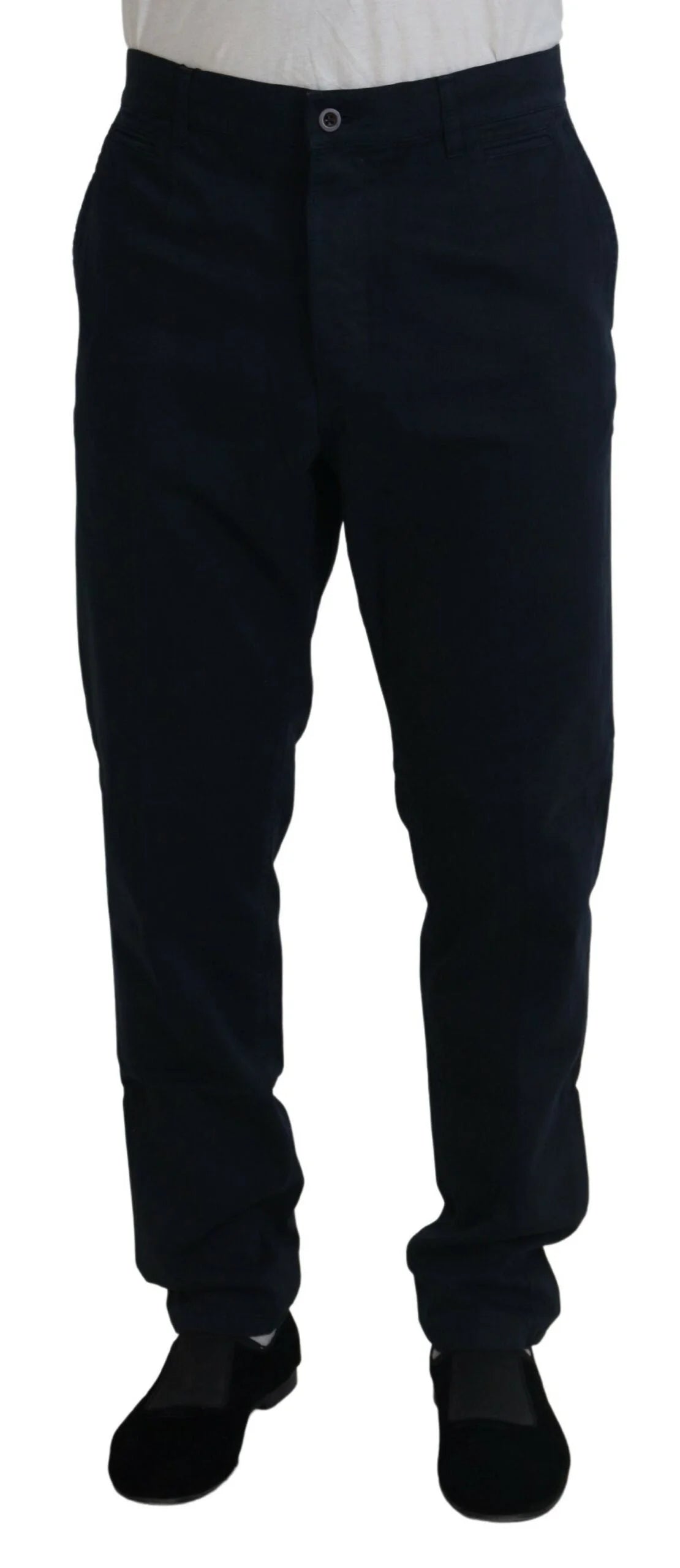 Dolce & Gabbana Blue Cotton Dress Formal Men Pants - IT52 | L - Chinos