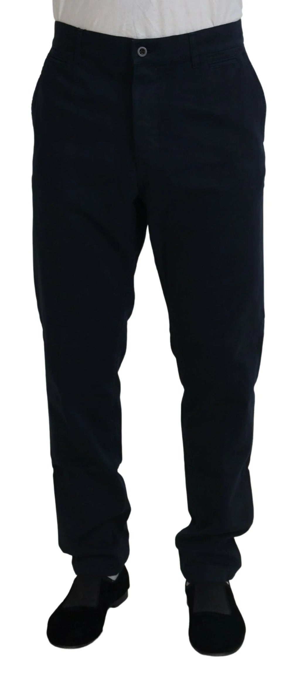 Dolce & Gabbana Blue Cotton Dress Formal Men Pants - IT52 | L - Chinos