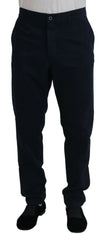 Dolce & Gabbana Blue Cotton Dress Formal Men Pants - IT52 | L - Chinos