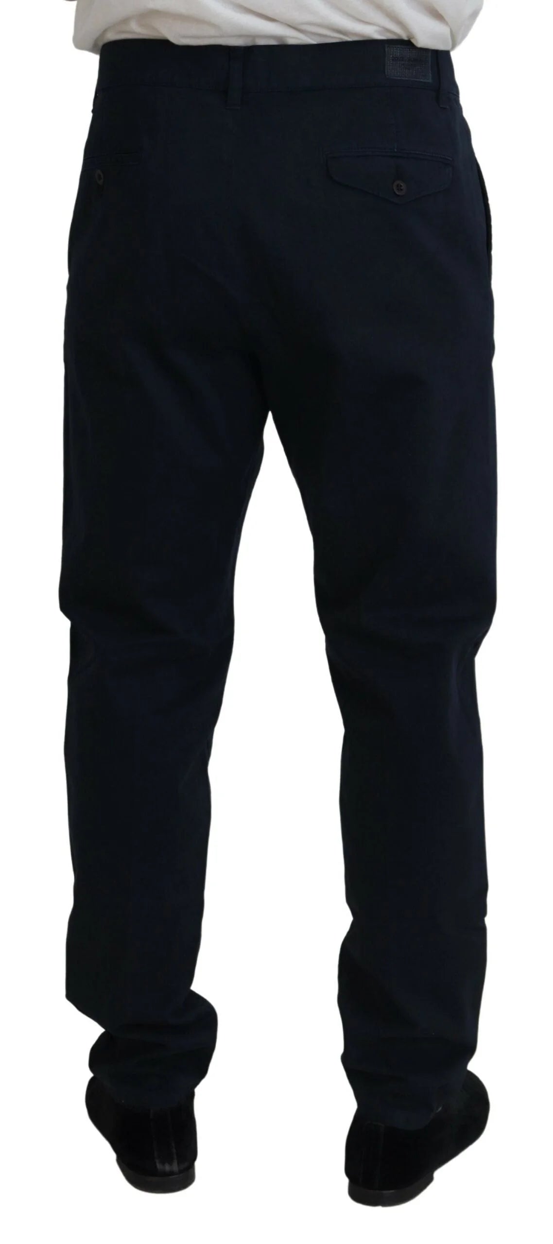 Dolce & Gabbana Blue Cotton Dress Formal Men Pants - IT52 | L - Chinos