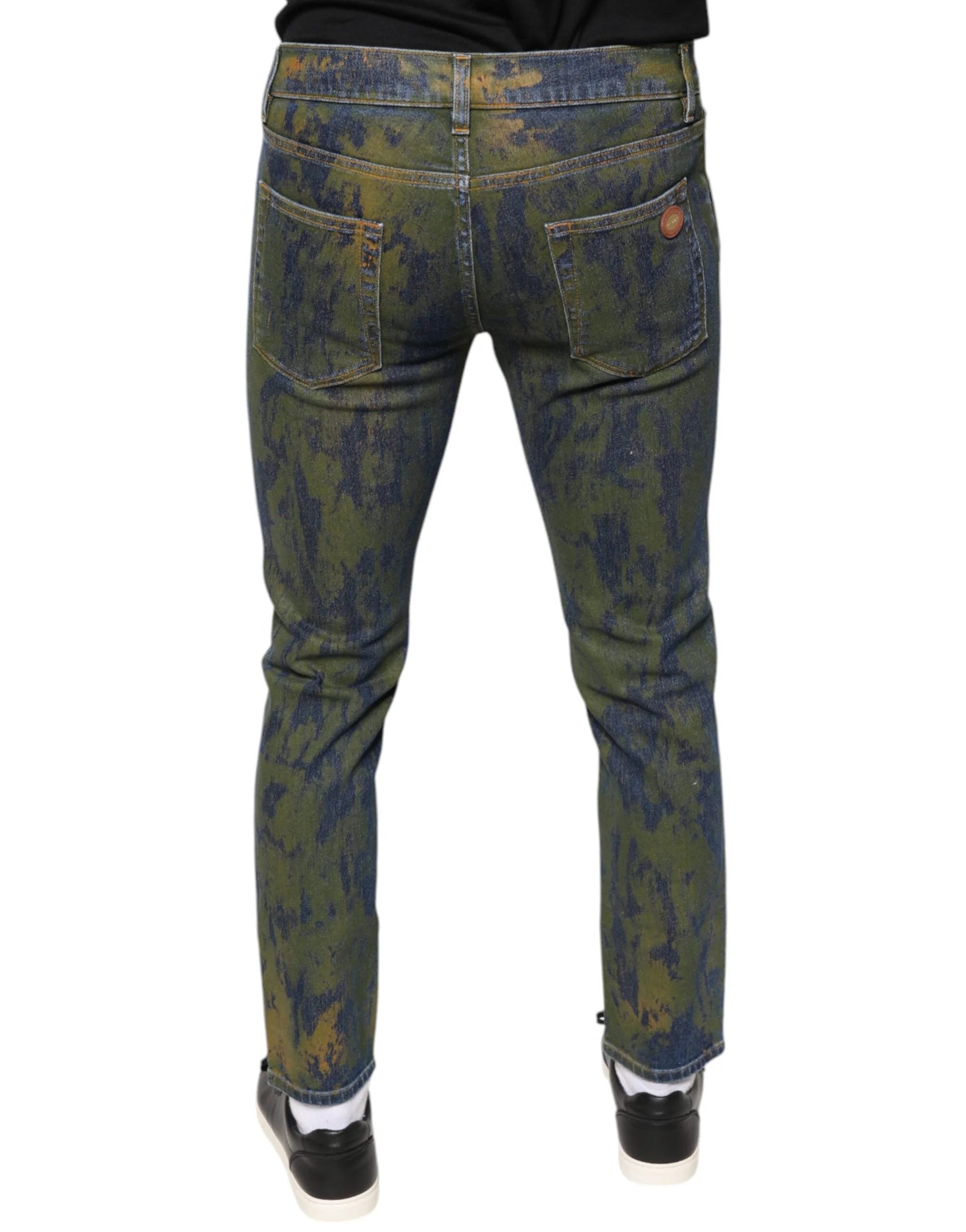 Dolce & Gabbana Blue Cotton Dye Slim Fit Men Denim Jeans - IT48 | M - Jeans
