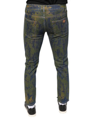 Dolce & Gabbana Blue Cotton Dye Slim Fit Men Denim Jeans - IT48 | M - Jeans