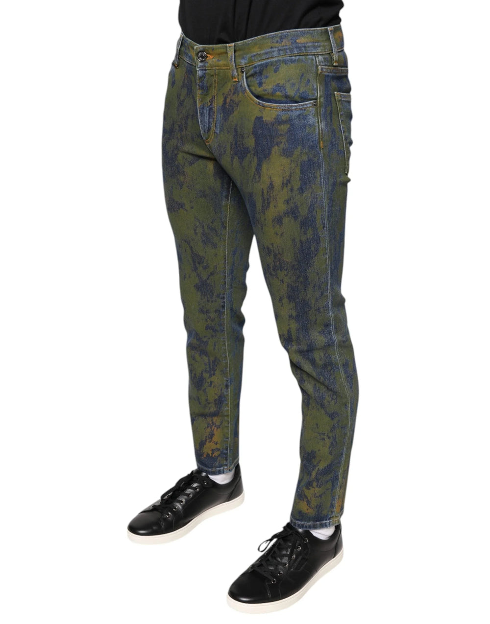 Dolce & Gabbana Blue Cotton Dye Slim Fit Men Denim Jeans - IT48 | M - Jeans