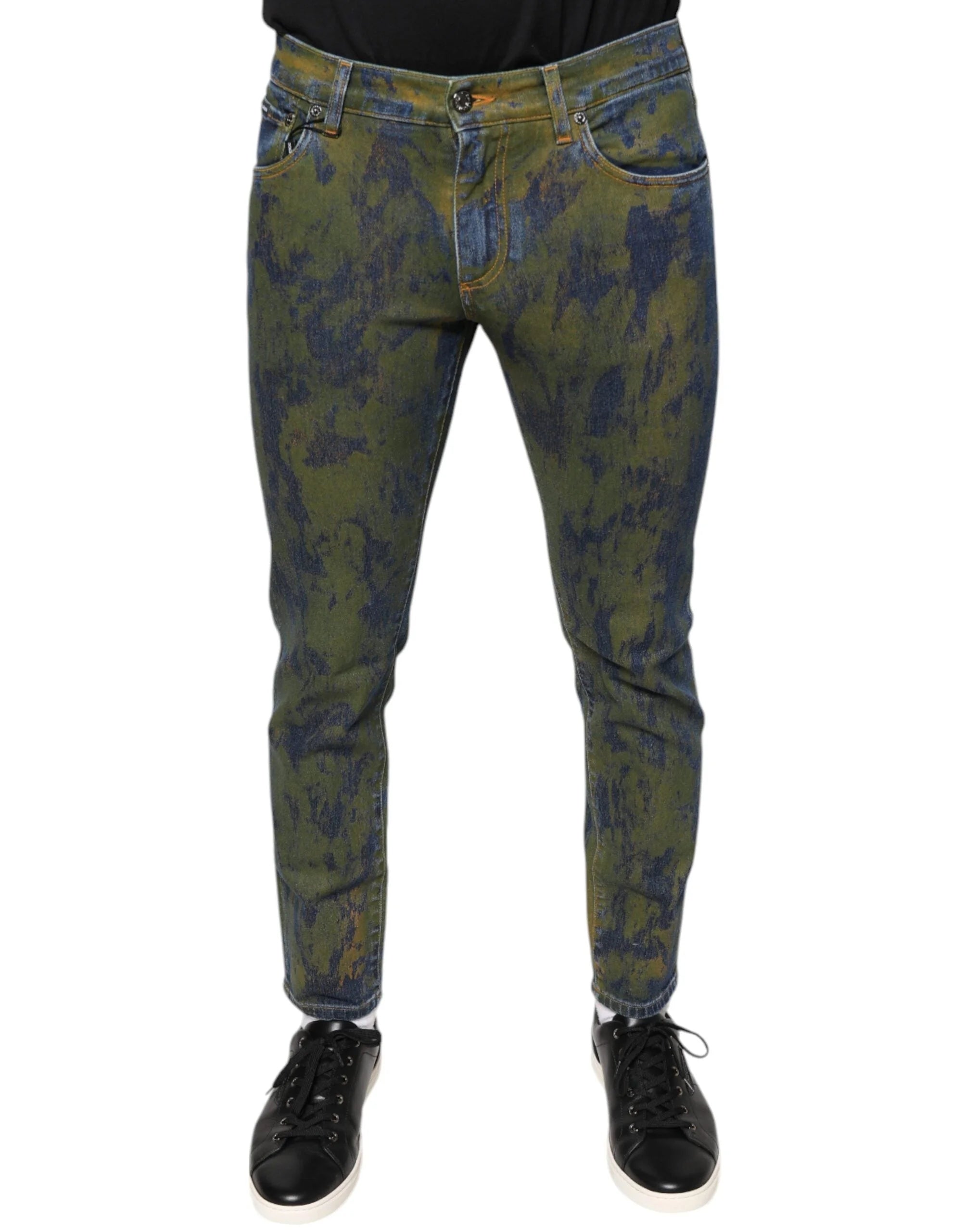 Dolce & Gabbana Blue Cotton Dye Slim Fit Men Denim Jeans - IT48 | M - Jeans