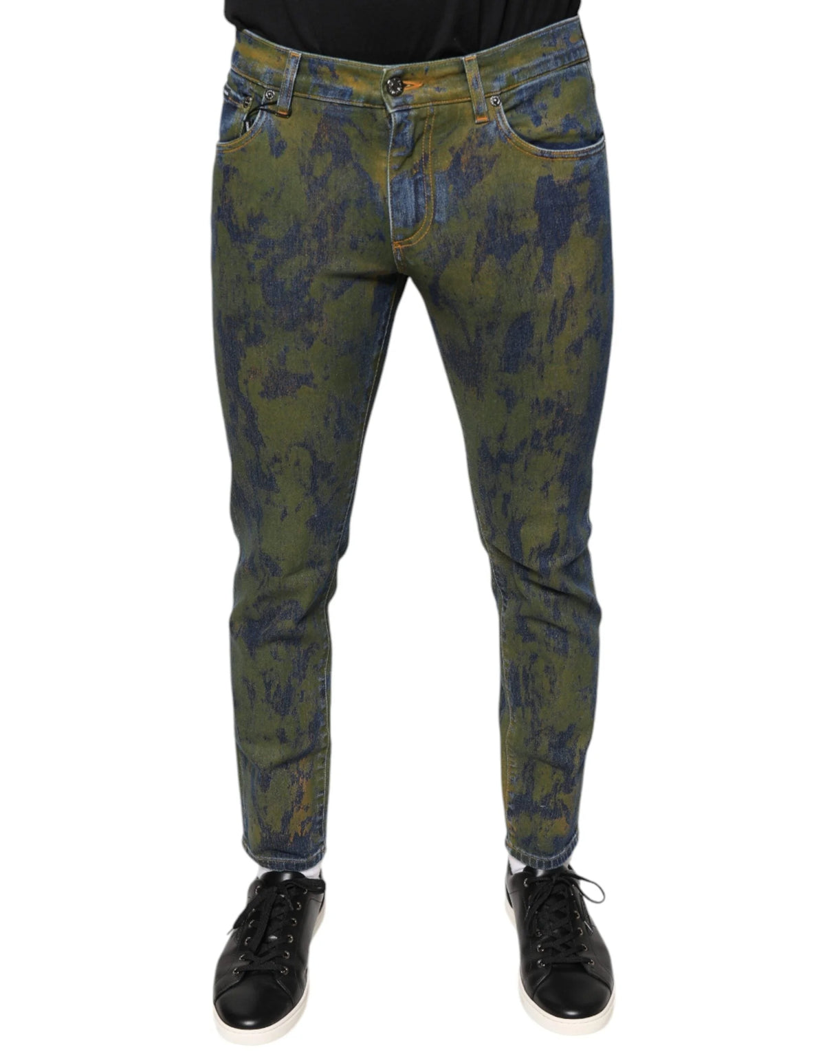 Dolce & Gabbana Blue Cotton Dye Slim Fit Men Denim Jeans - IT48 | M - Jeans
