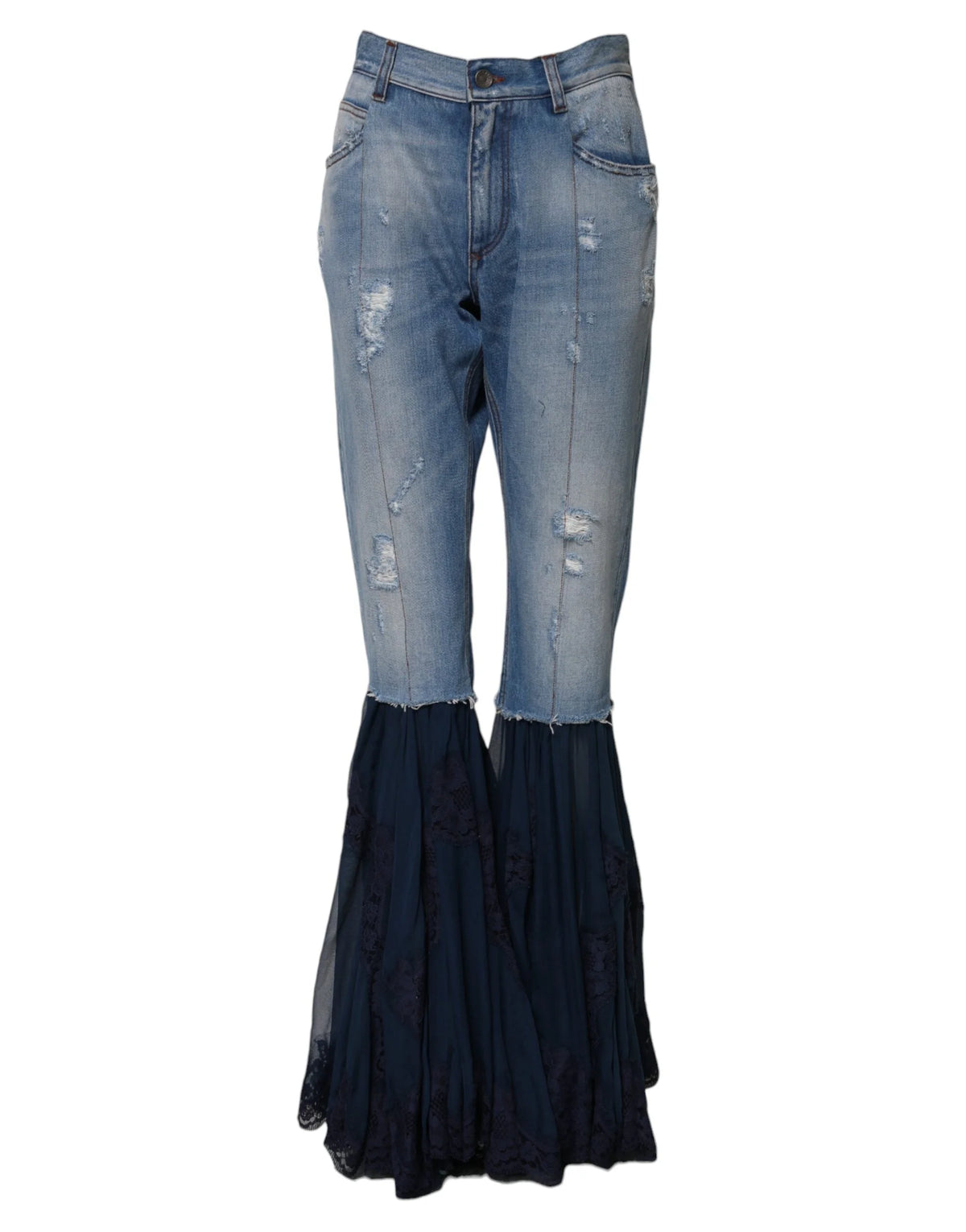 Dolce & Gabbana Blue Cotton High Waist Flared Denim Jeans - IT40|S - Jeans