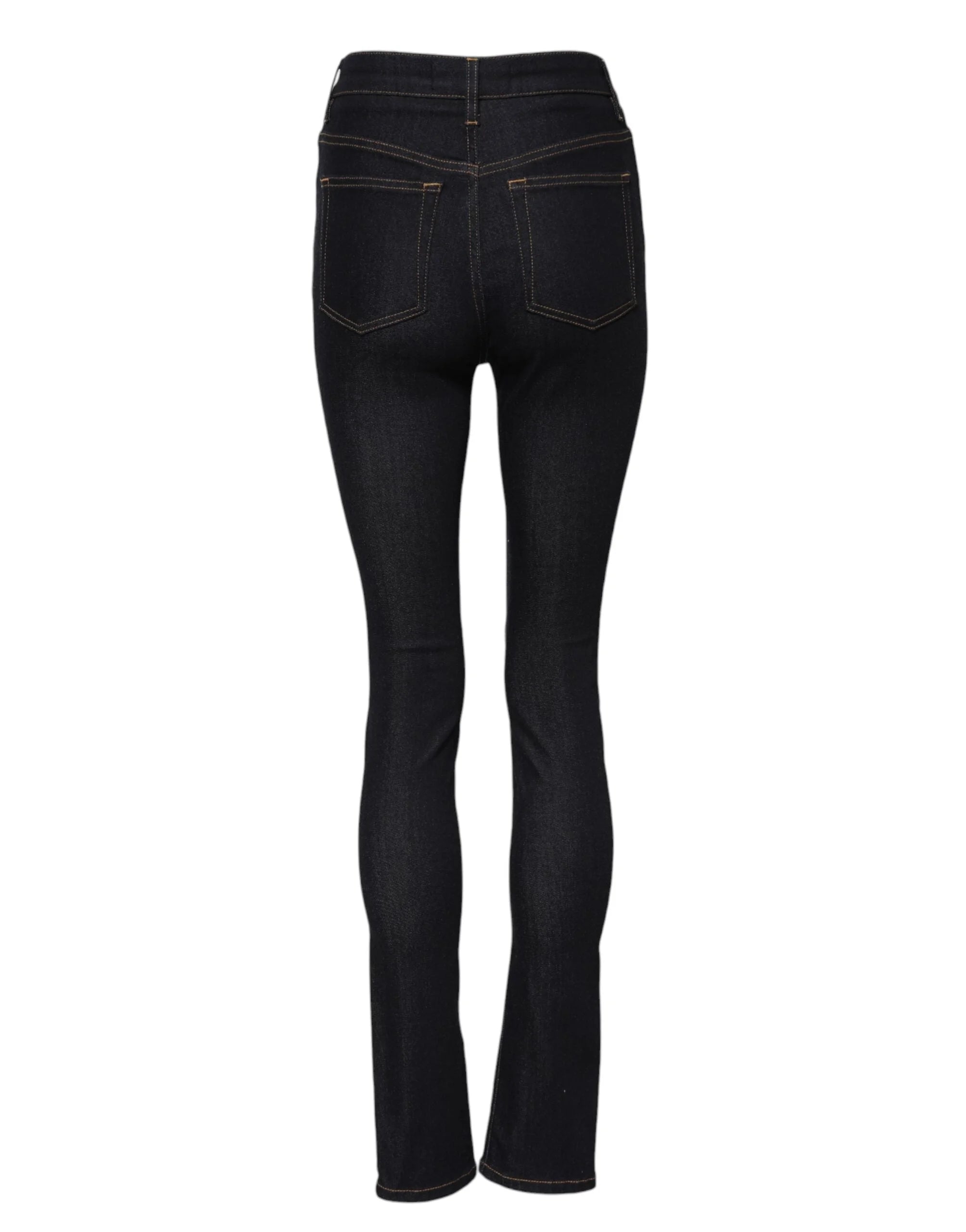 Dolce & Gabbana Blue Cotton High Waist Skinny Denim Jeans - IT36|XXS - Jeans