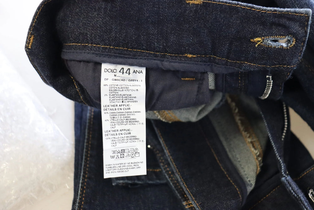 Dolce & Gabbana Blue Cotton High Waist Skinny Denim Jeans - IT44|L - Jeans
