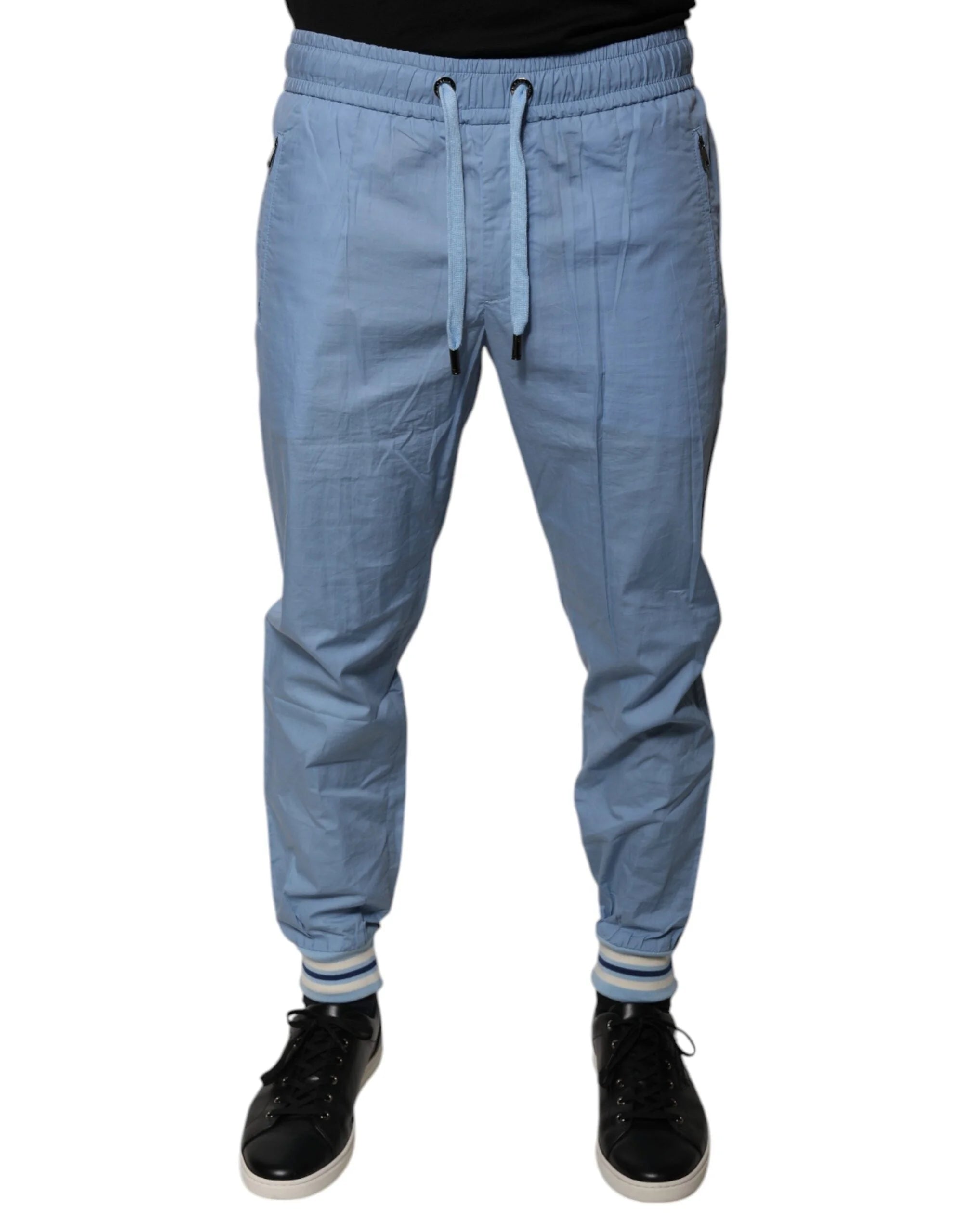 Dolce & Gabbana Blue Cotton Jogger Sweatpants Pants - IT46 | S - Joggers