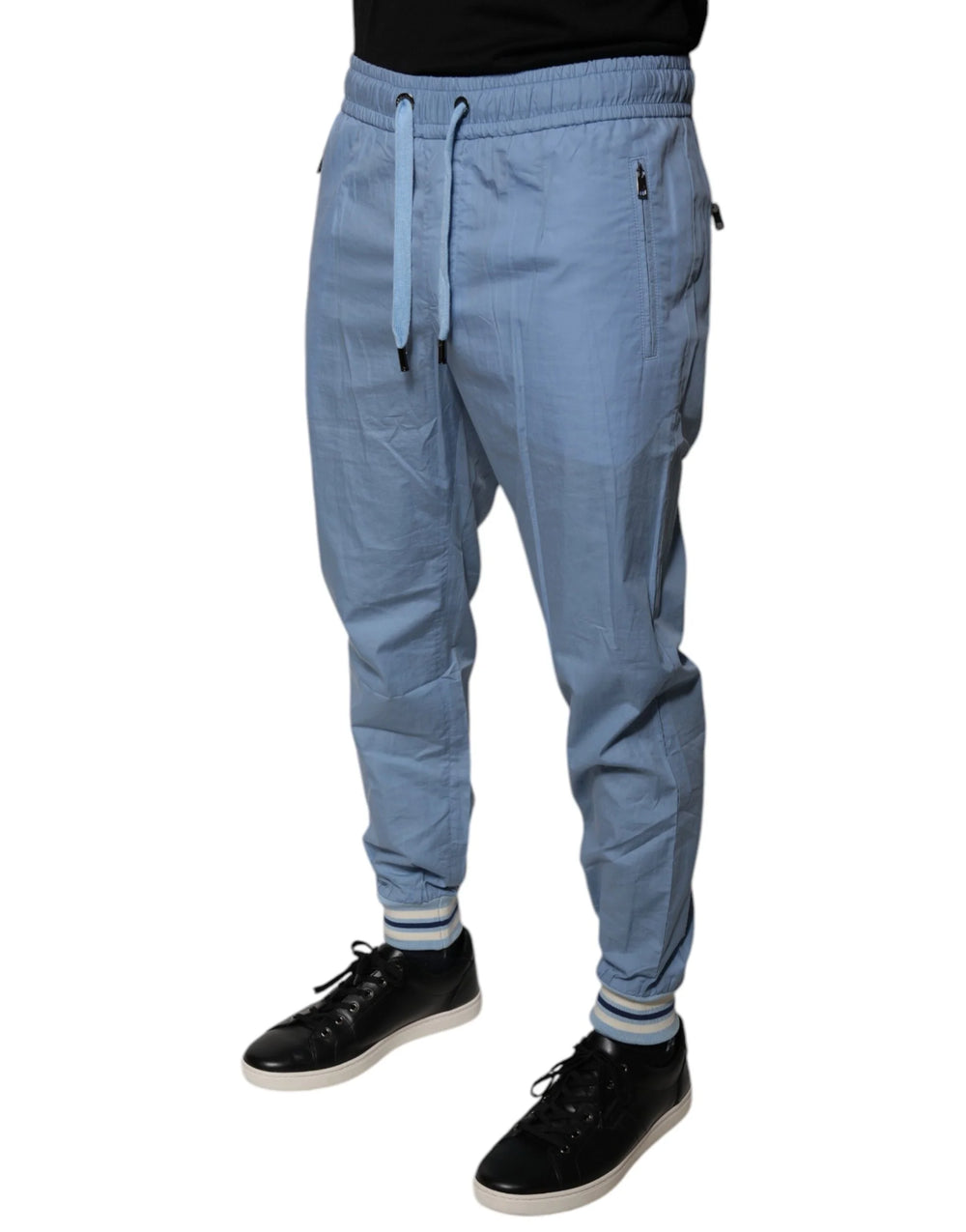 Dolce & Gabbana Blue Cotton Jogger Sweatpants Pants - IT46 | S - Joggers