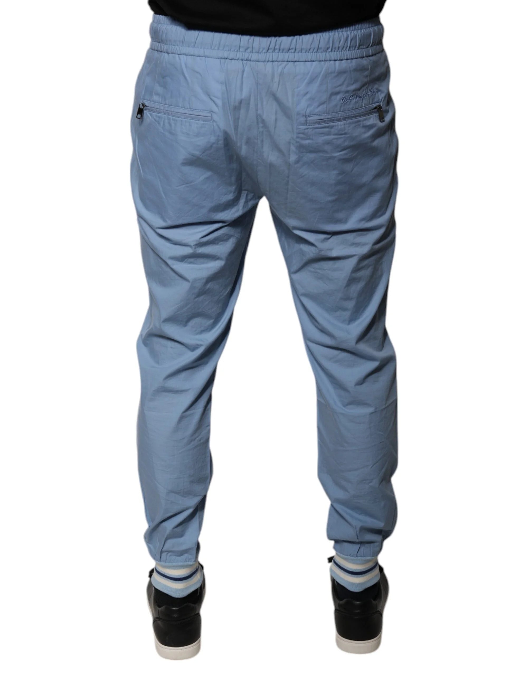 Dolce & Gabbana Blue Cotton Jogger Sweatpants Pants - IT46 | S - Joggers