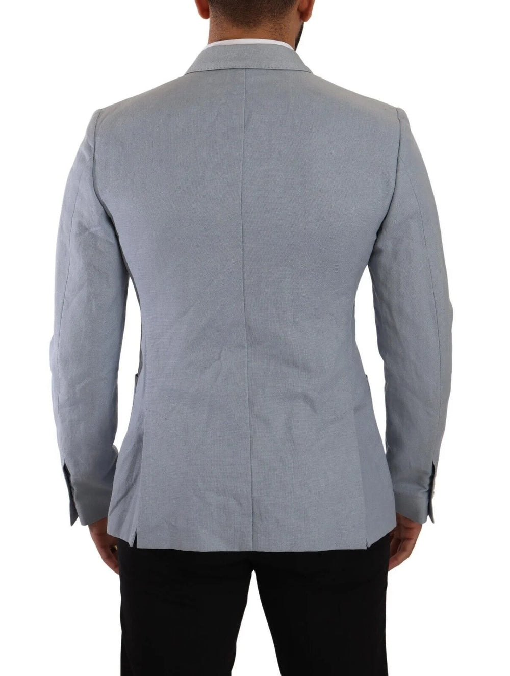 Dolce & Gabbana Blue Cotton Linen Slim Fit Jacket Coat Blazer - IT50 | L - Sport Jackets