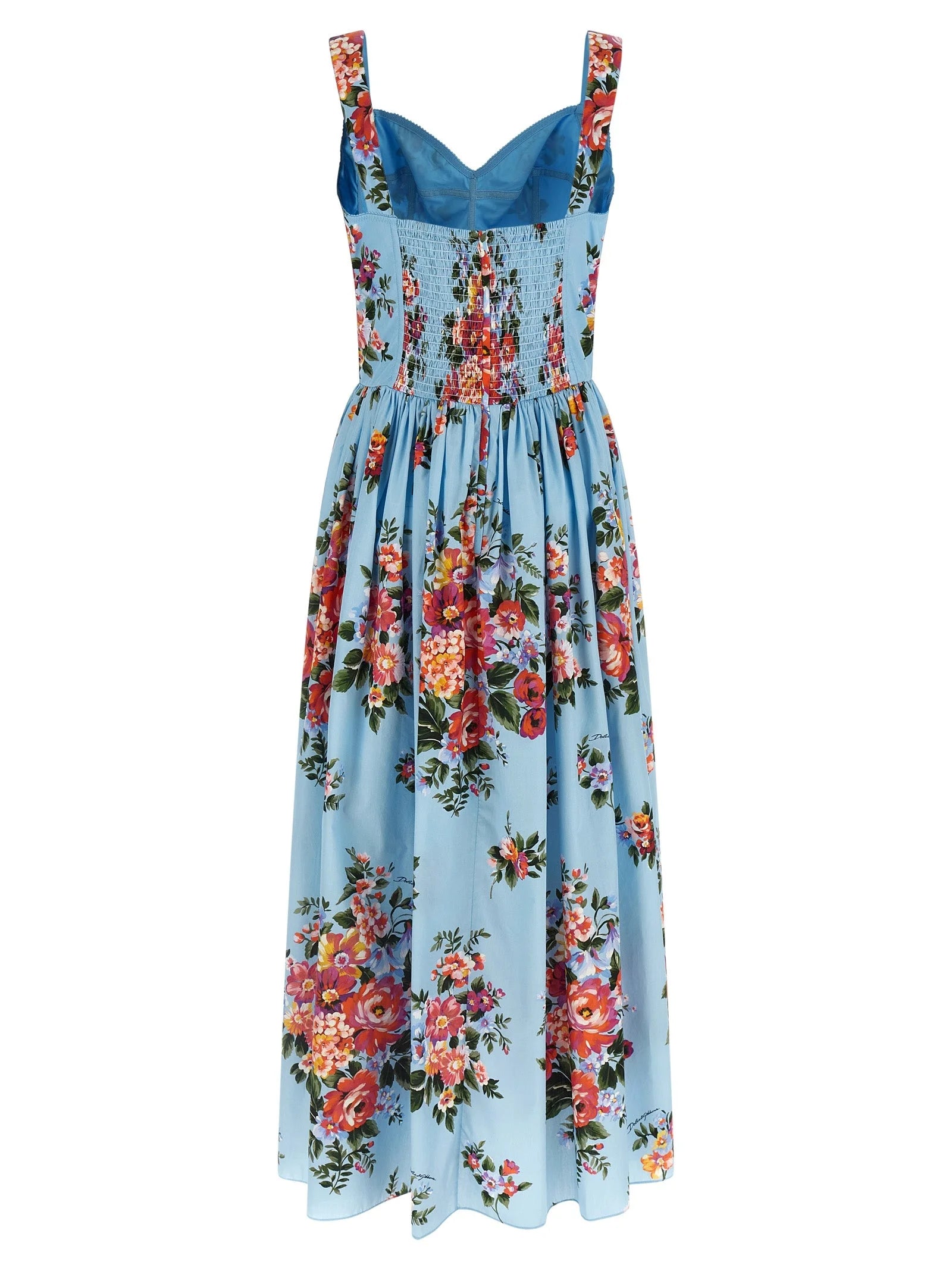 Dolce & Gabbana Blue Cotton Long Dress