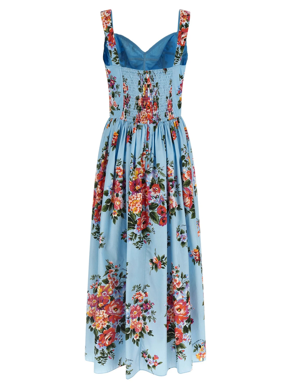 Dolce & Gabbana Blue Cotton Long Dress