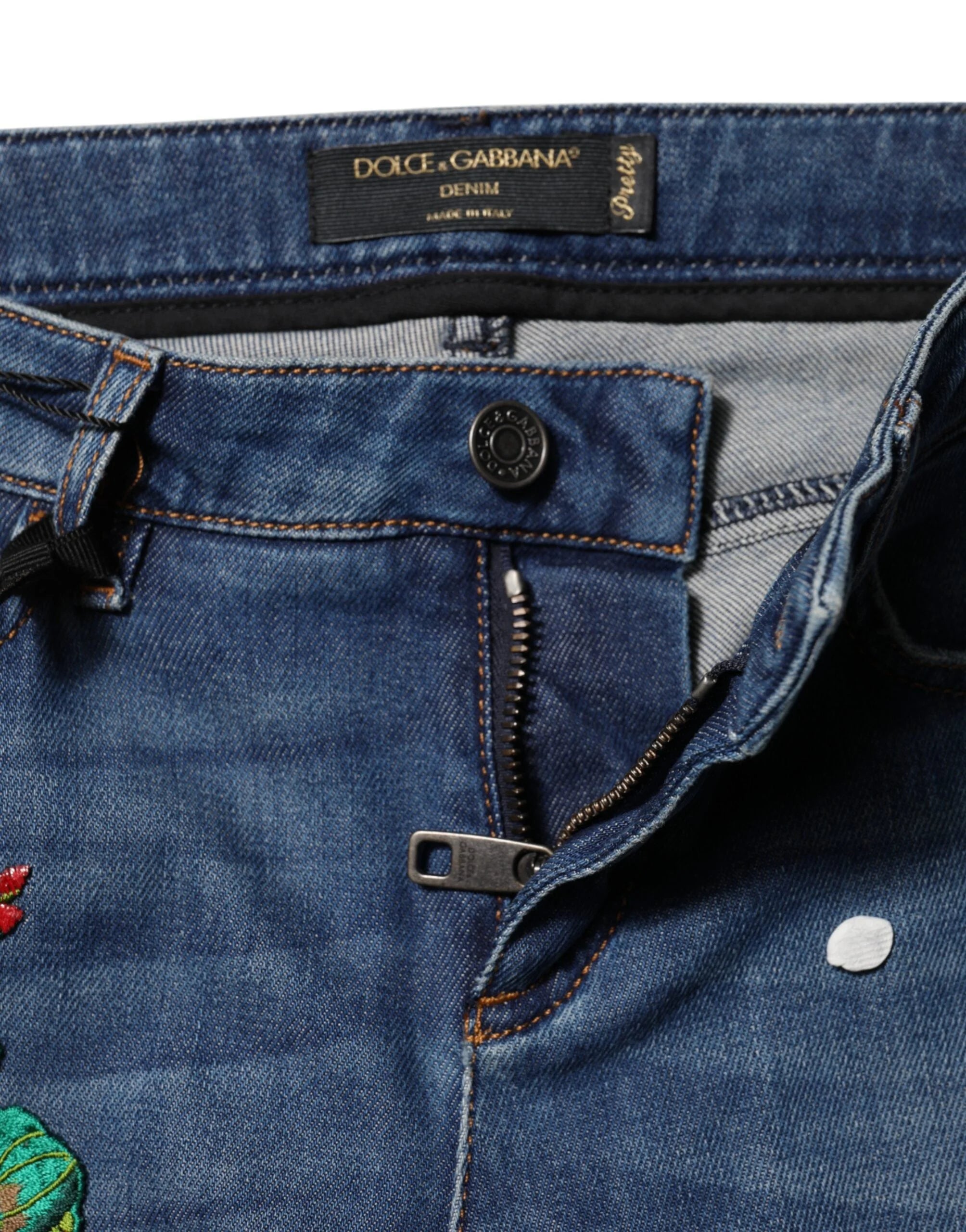 Dolce & Gabbana Blue Cotton Low Waist Skinny Denim Jeans - IT36|XXS