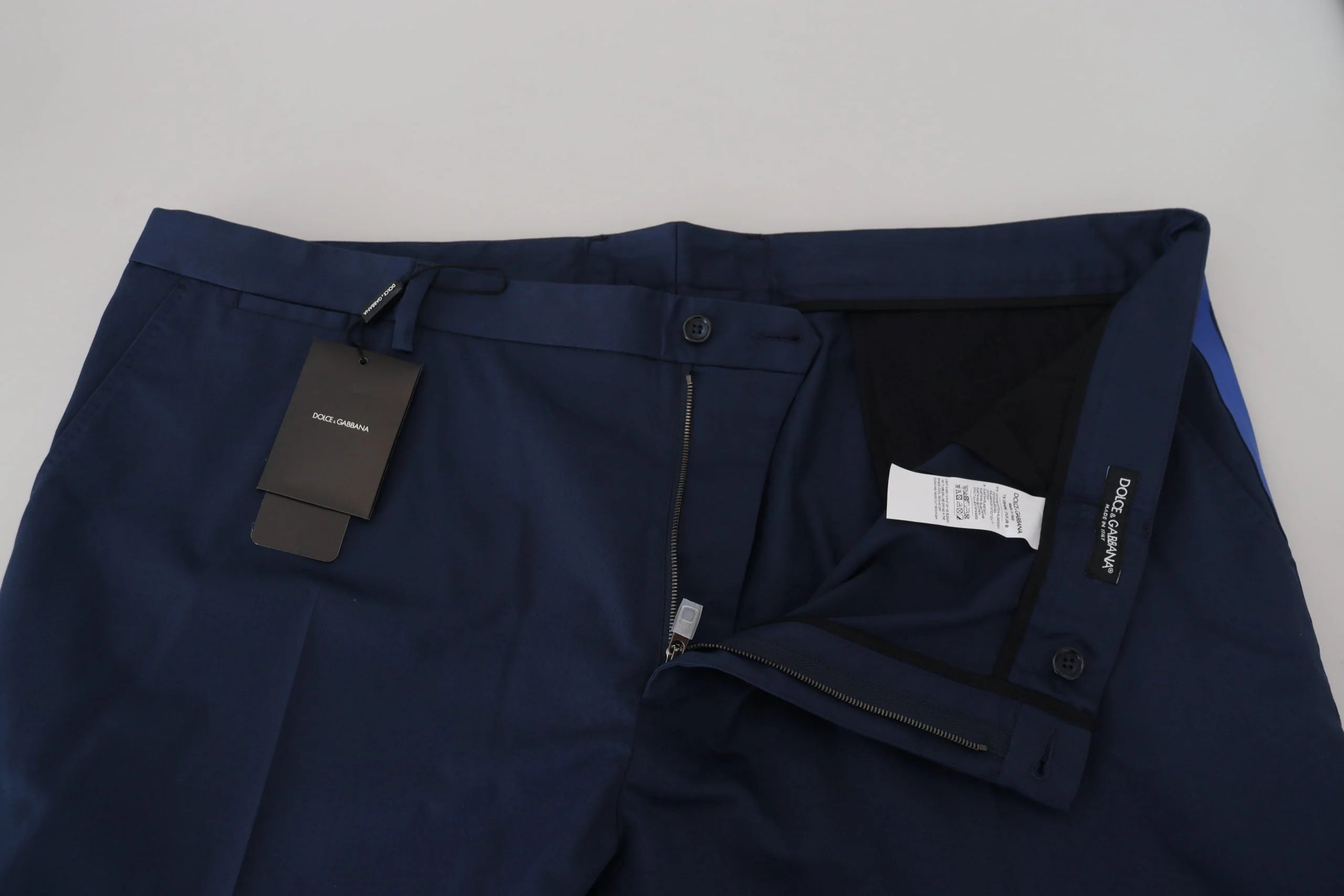 Dolce & Gabbana Blue Cotton Men Cropped Pants - IT60 | 3XL - Trousers