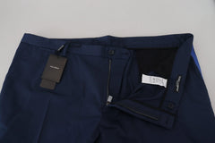 Dolce & Gabbana Blue Cotton Men Cropped Pants - IT60 | 3XL - Trousers