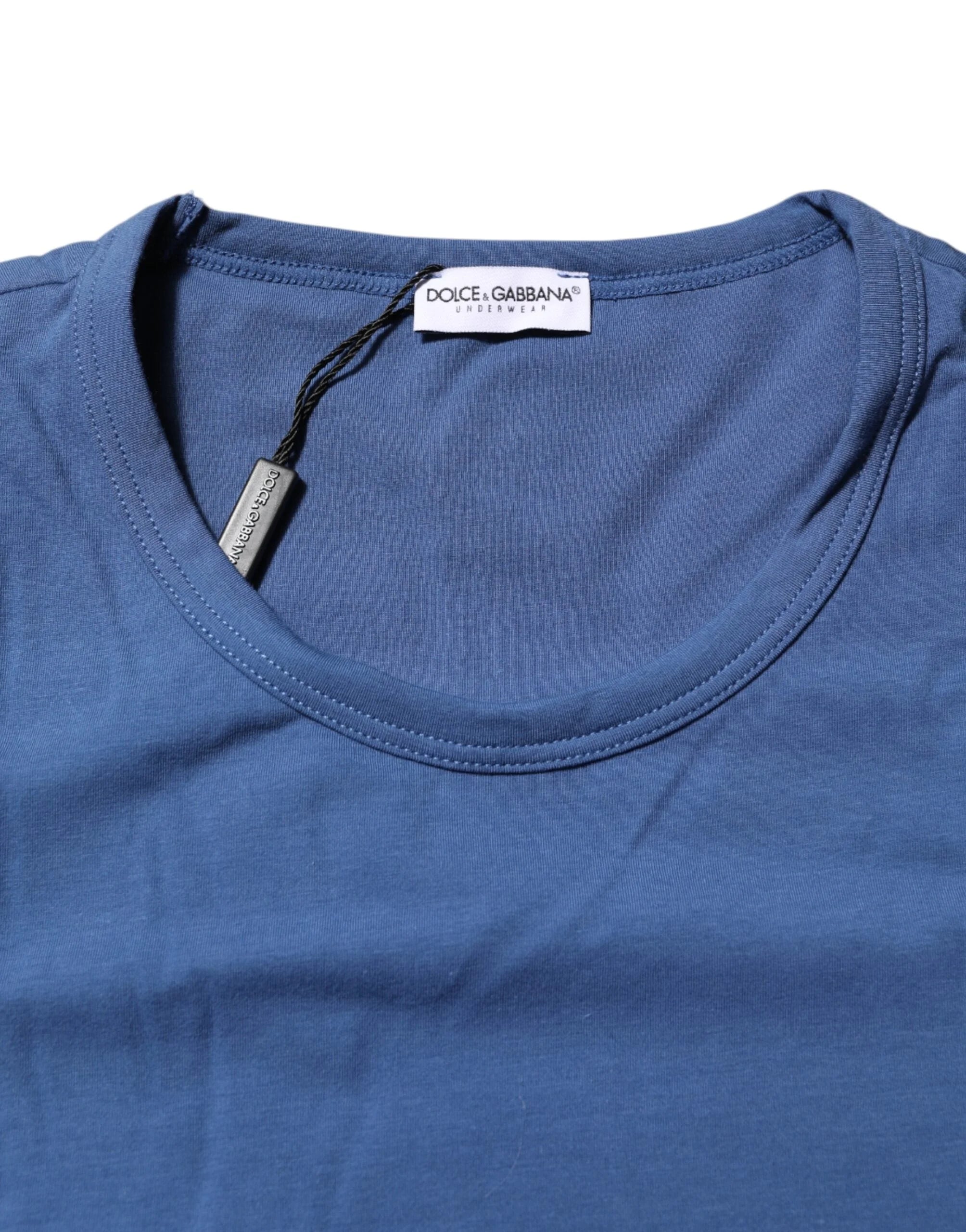 Dolce & Gabbana Blue Cotton Men Round Neck Underwear T-shirt - Men’s Undershirts