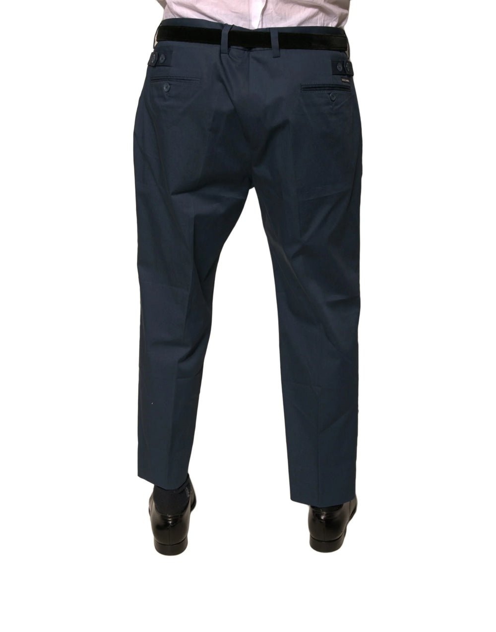 Dolce & Gabbana Blue Cotton Men Skinny Dress Pants - IT56 | XXL - Trousers