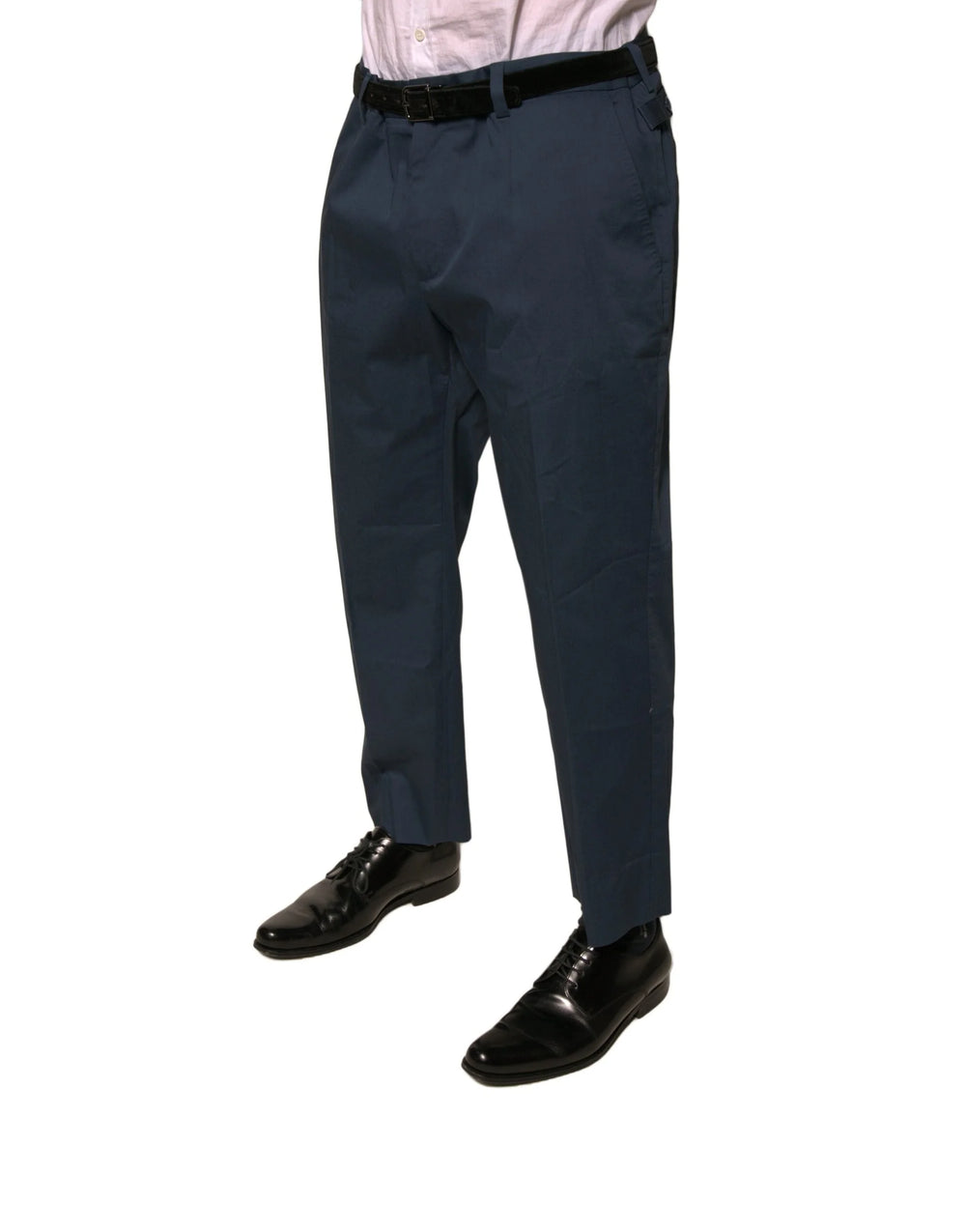Dolce & Gabbana Blue Cotton Men Skinny Dress Pants - IT56 | XXL - Trousers