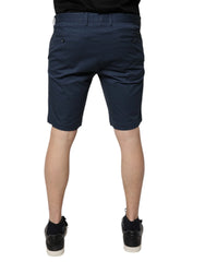 Dolce & Gabbana Blue Cotton Mid Waist Men Bermuda Shorts - IT54 | XL - Bermudas