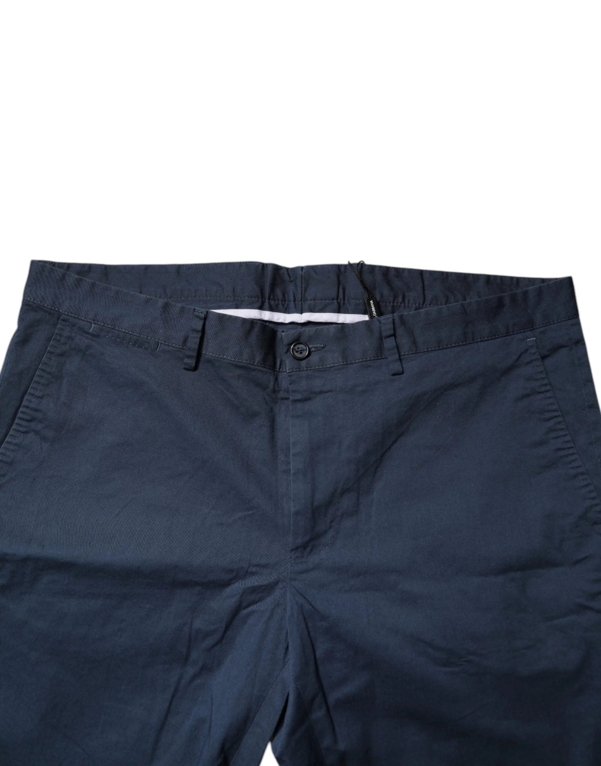 Dolce & Gabbana Blue Cotton Mid Waist Men Bermuda Shorts - IT54 | XL - Bermudas
