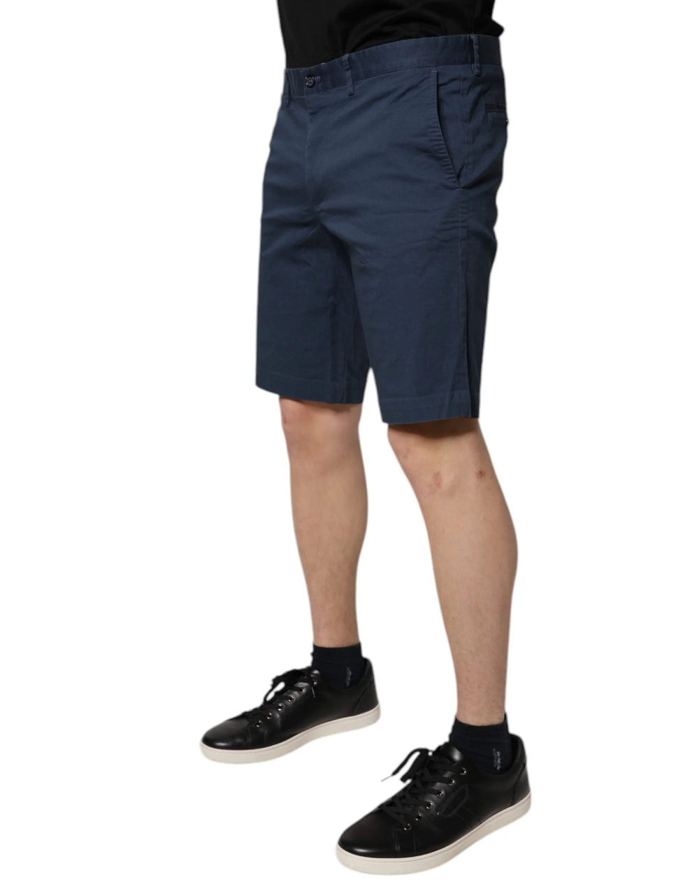 Dolce & Gabbana Blue Cotton Mid Waist Men Bermuda Shorts - IT54 | XL - Bermudas