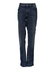 Dolce & Gabbana Blue Cotton Mid Waisted Straight Denim Jeans - IT56 | XXL - Jeans