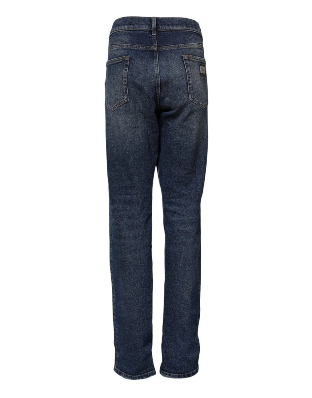 Dolce & Gabbana Blue Cotton Mid Waisted Straight Denim Jeans - IT56 | XXL - Jeans