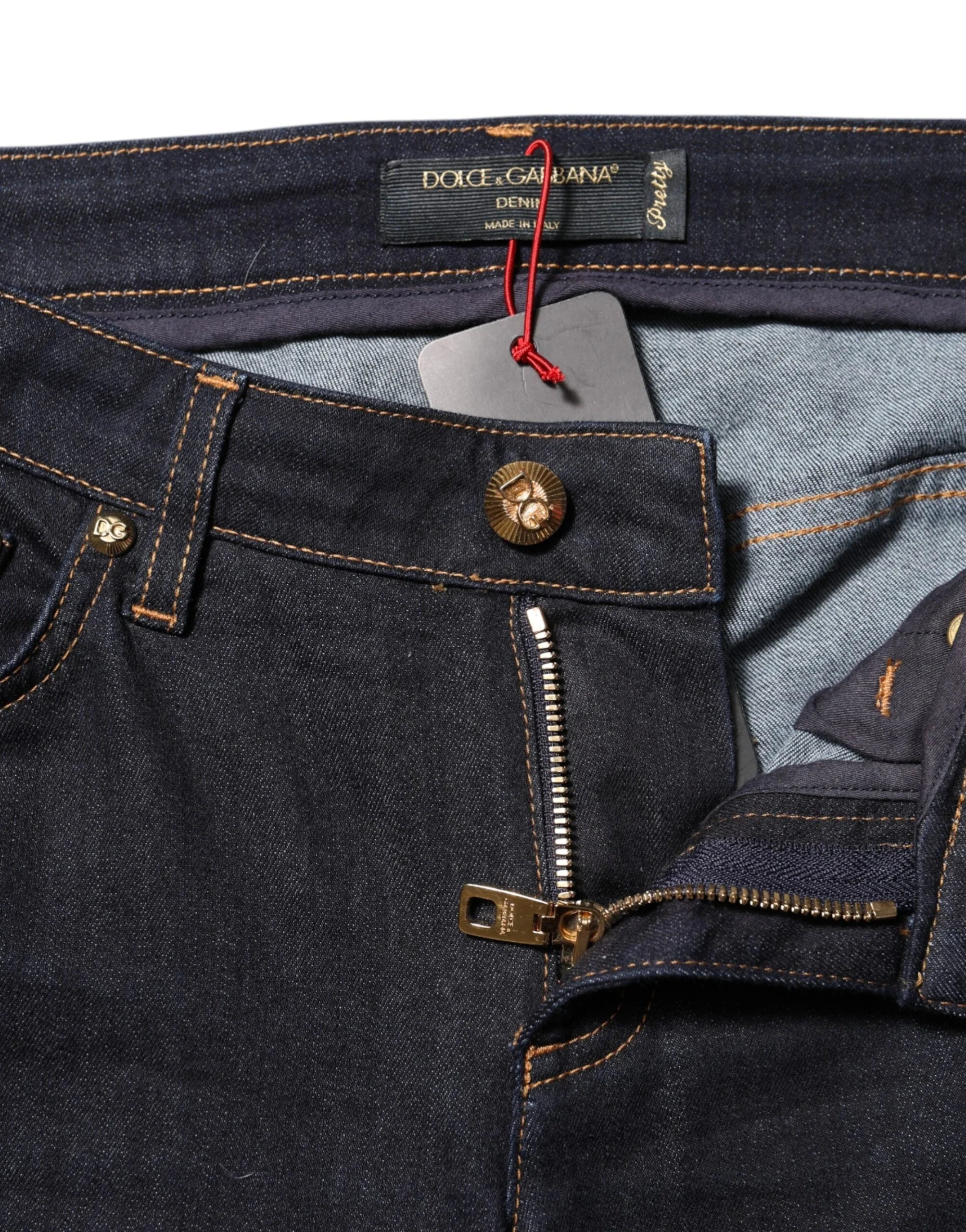Dolce & Gabbana Blue Cotton PRETTY LowWaist Skinny Denim Jeans - IT40|S - Jeans