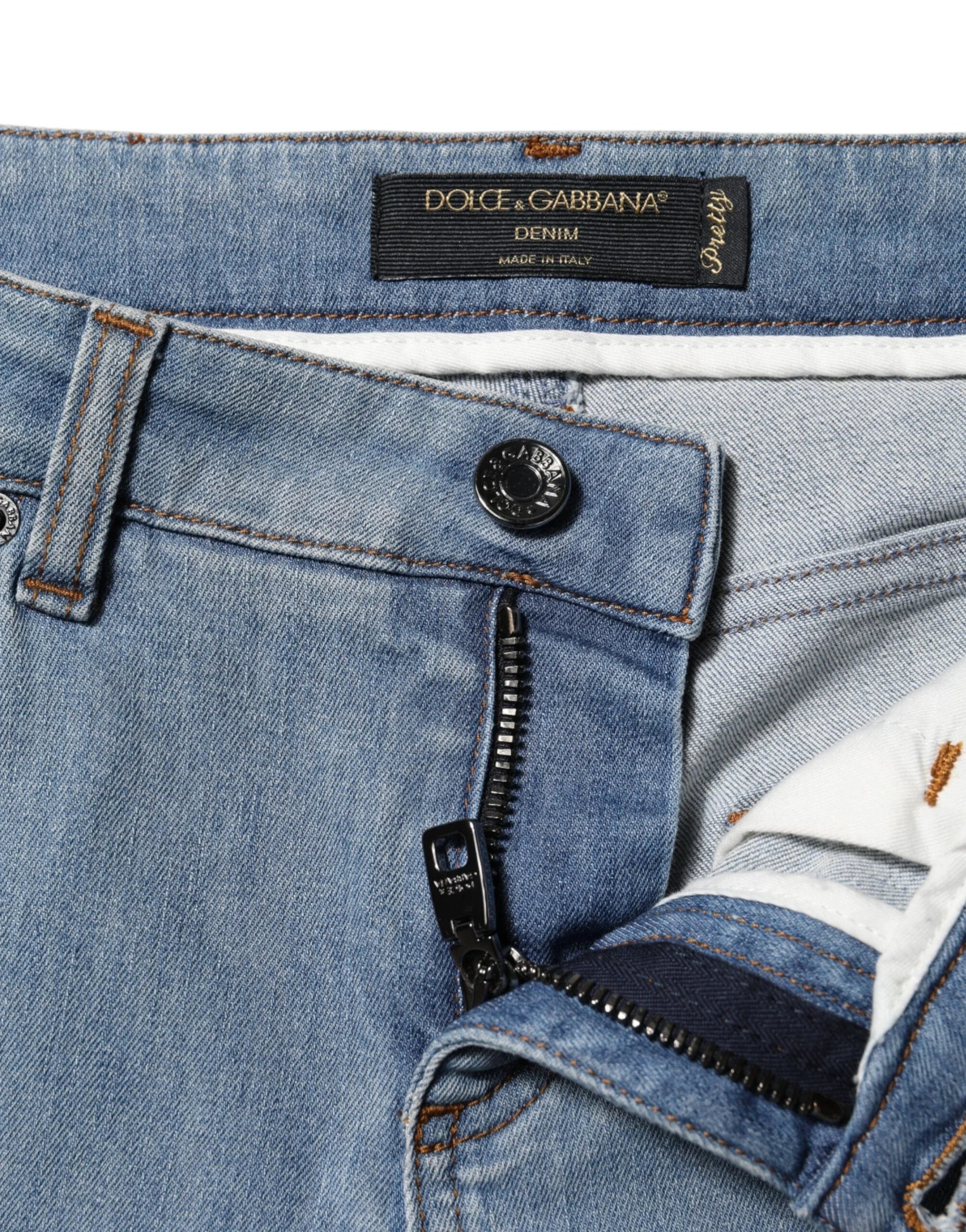 Dolce & Gabbana Blue Cotton PRETTY MidWaist Skinny Denim Jeans - IT40|S - Jeans