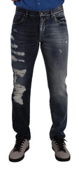 Dolce & Gabbana Blue Cotton Regular Denim Trousers Jeans - IT48 | M - Jeans