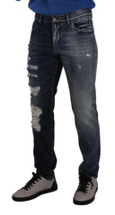 Dolce & Gabbana Blue Cotton Regular Denim Trousers Jeans - IT48 | M - Jeans