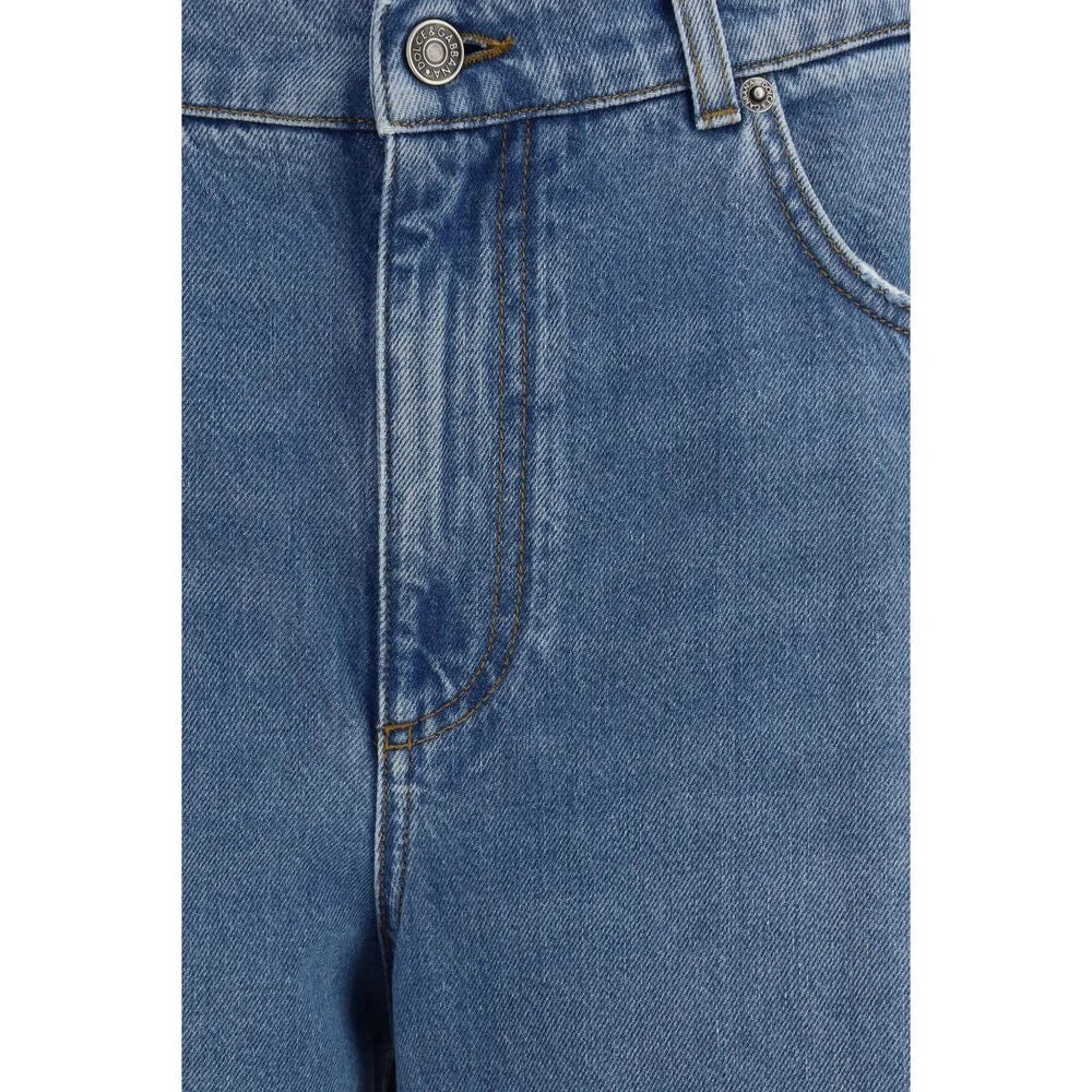 Dolce & Gabbana Blue Cotton Relaxed Fit Jeans - IT42 | L